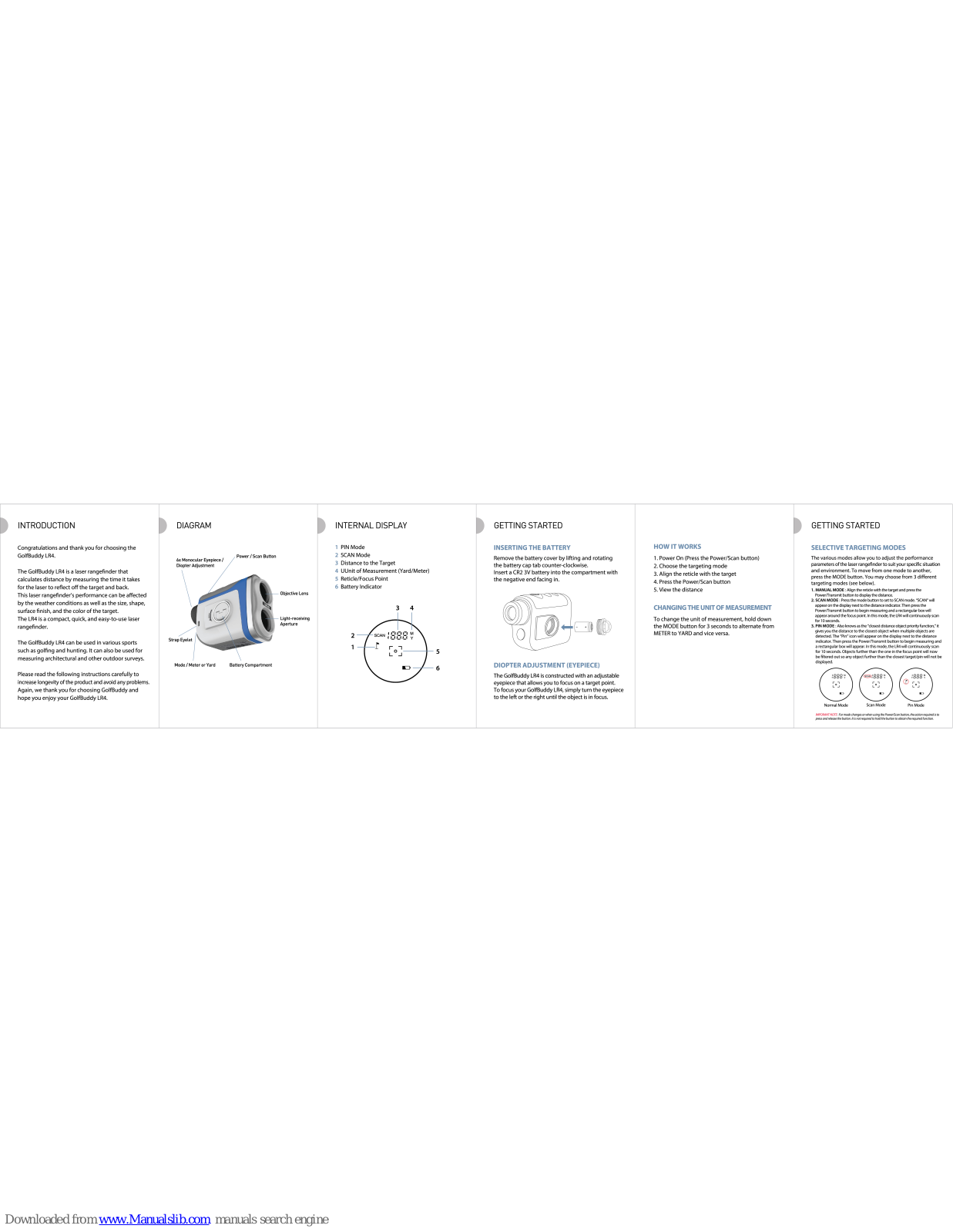 Golf Buddy LR4 Instruction Manual