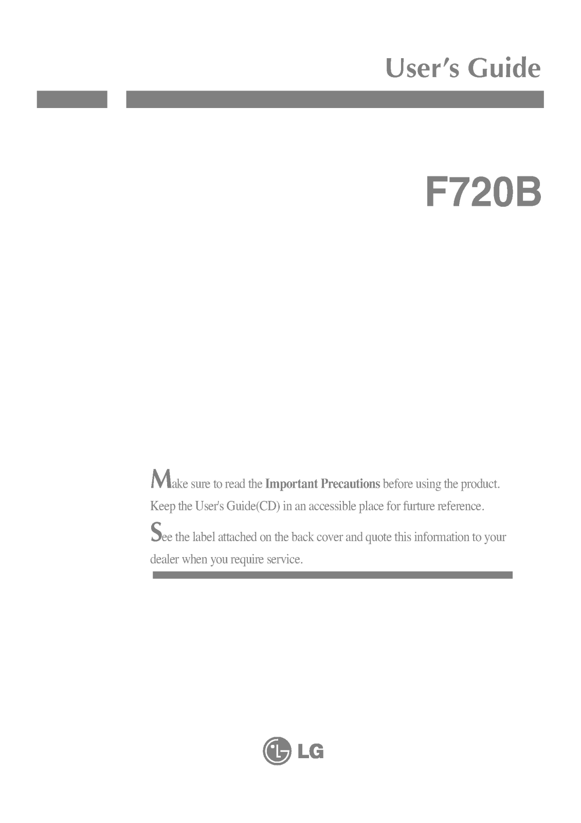 LG F720B User guide