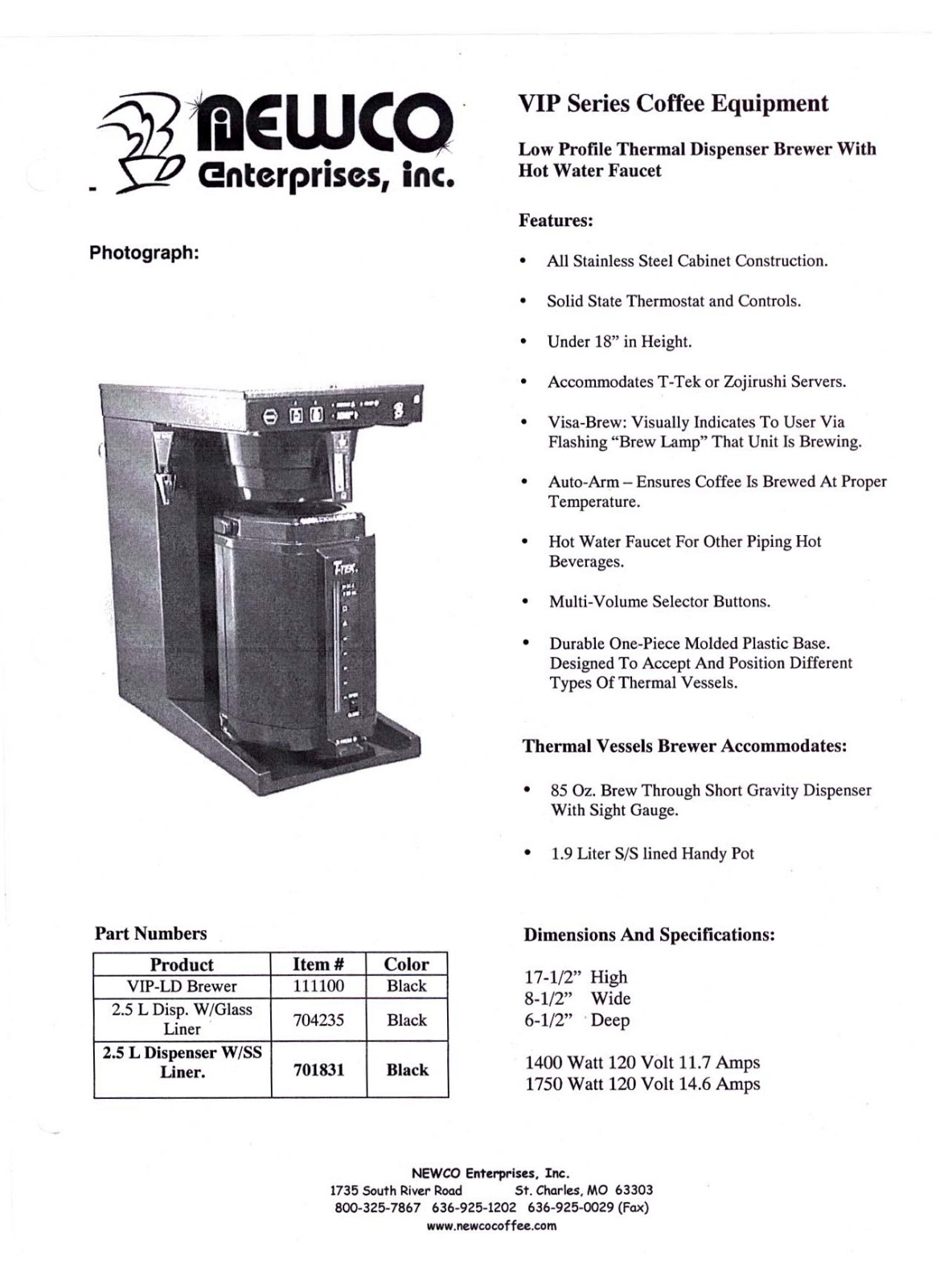 Newco VIP-LD User Manual