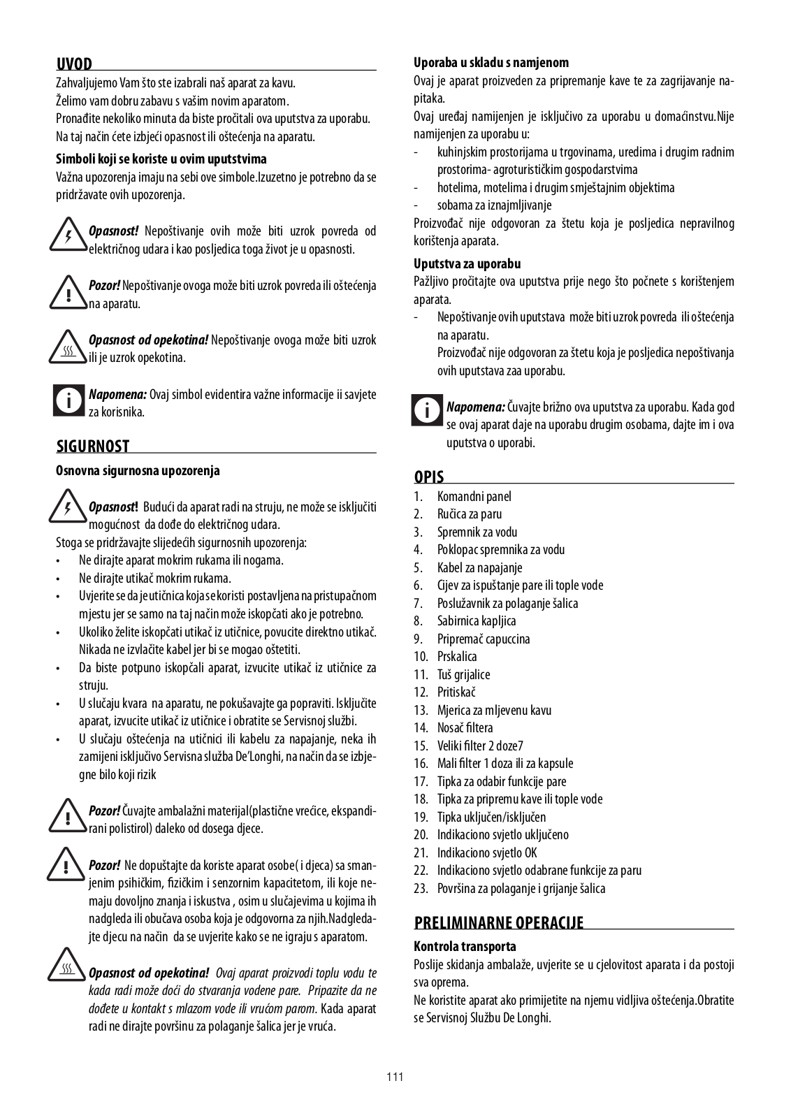 Delonghi ECO310.R, ECO310.BK Instruction manuals