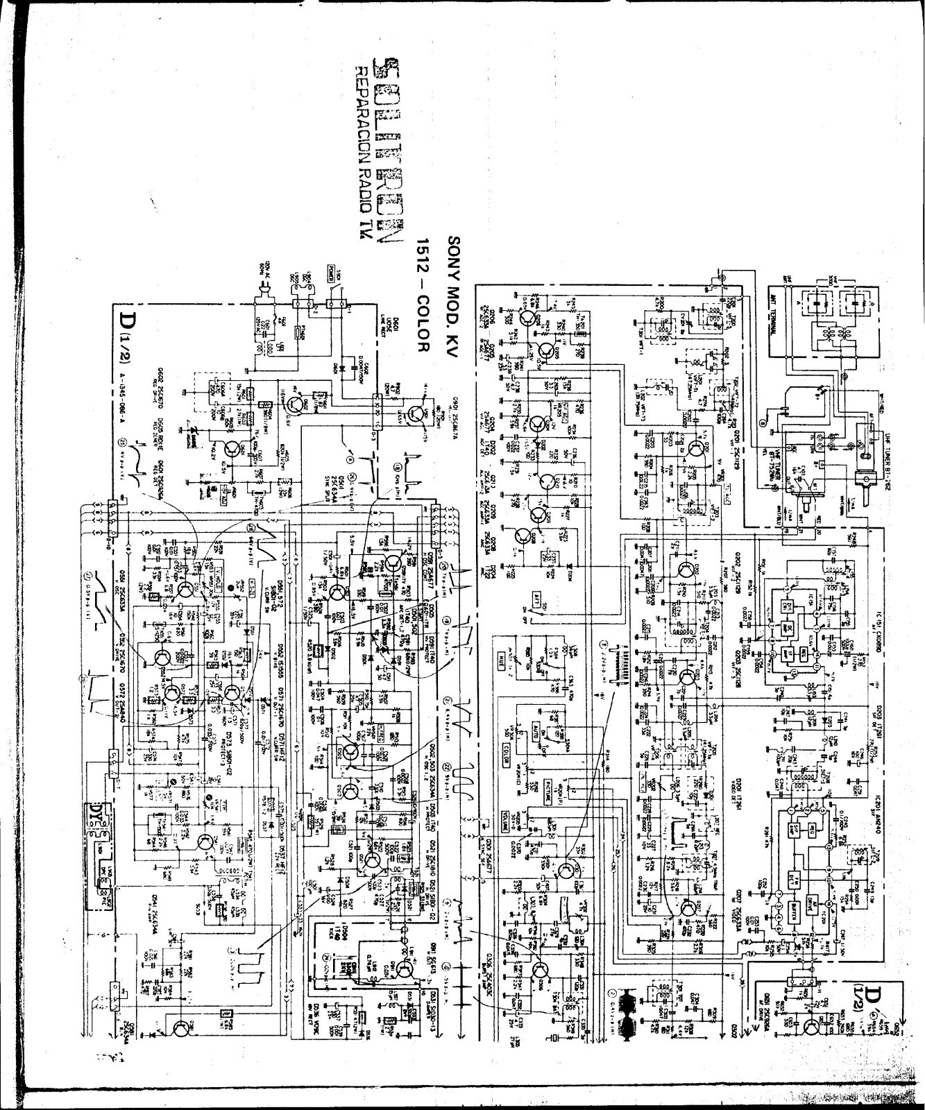 SONY KV 1512 Diagram