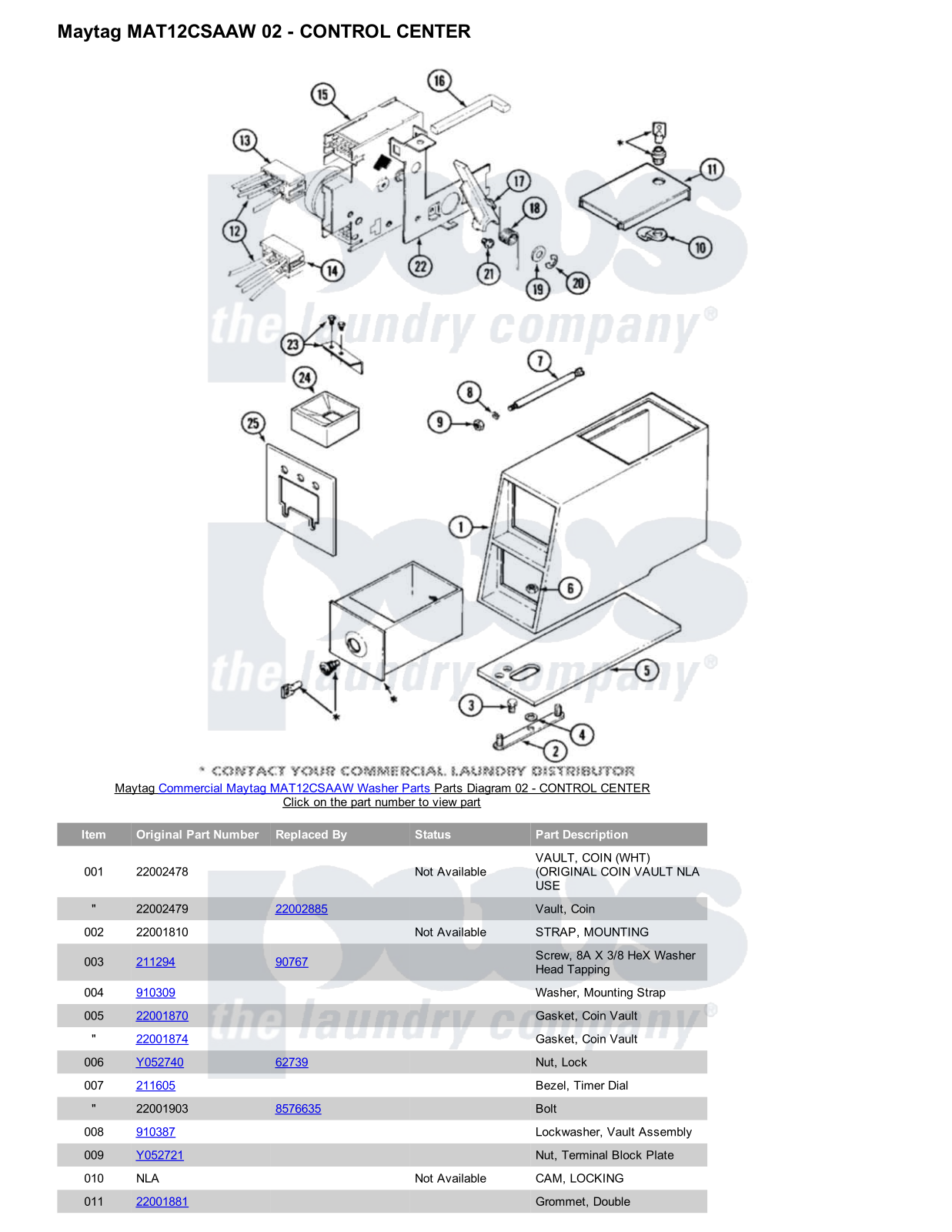 Maytag MAT12CSAAW Parts Diagram