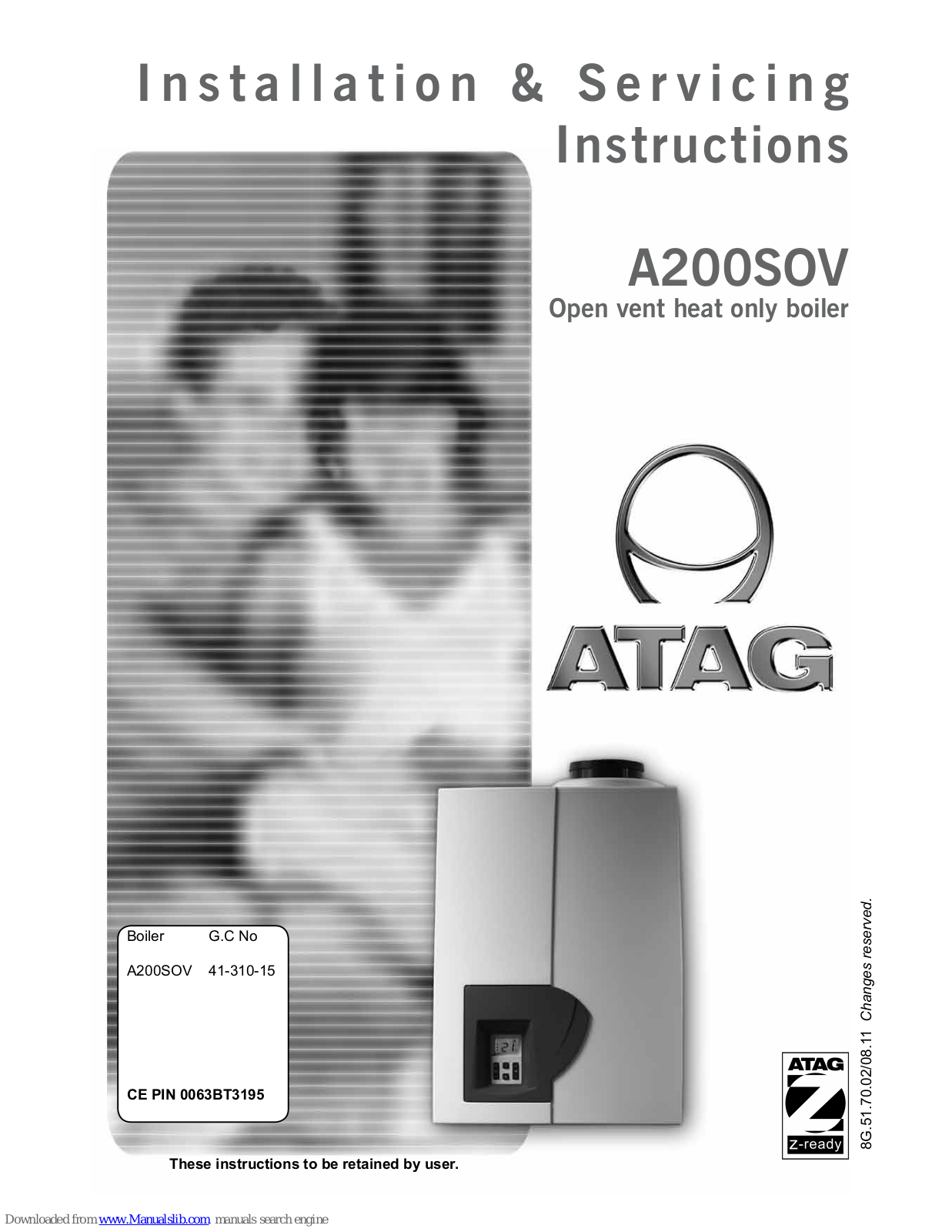 Atag A200SOV Instructions For Use And Installation