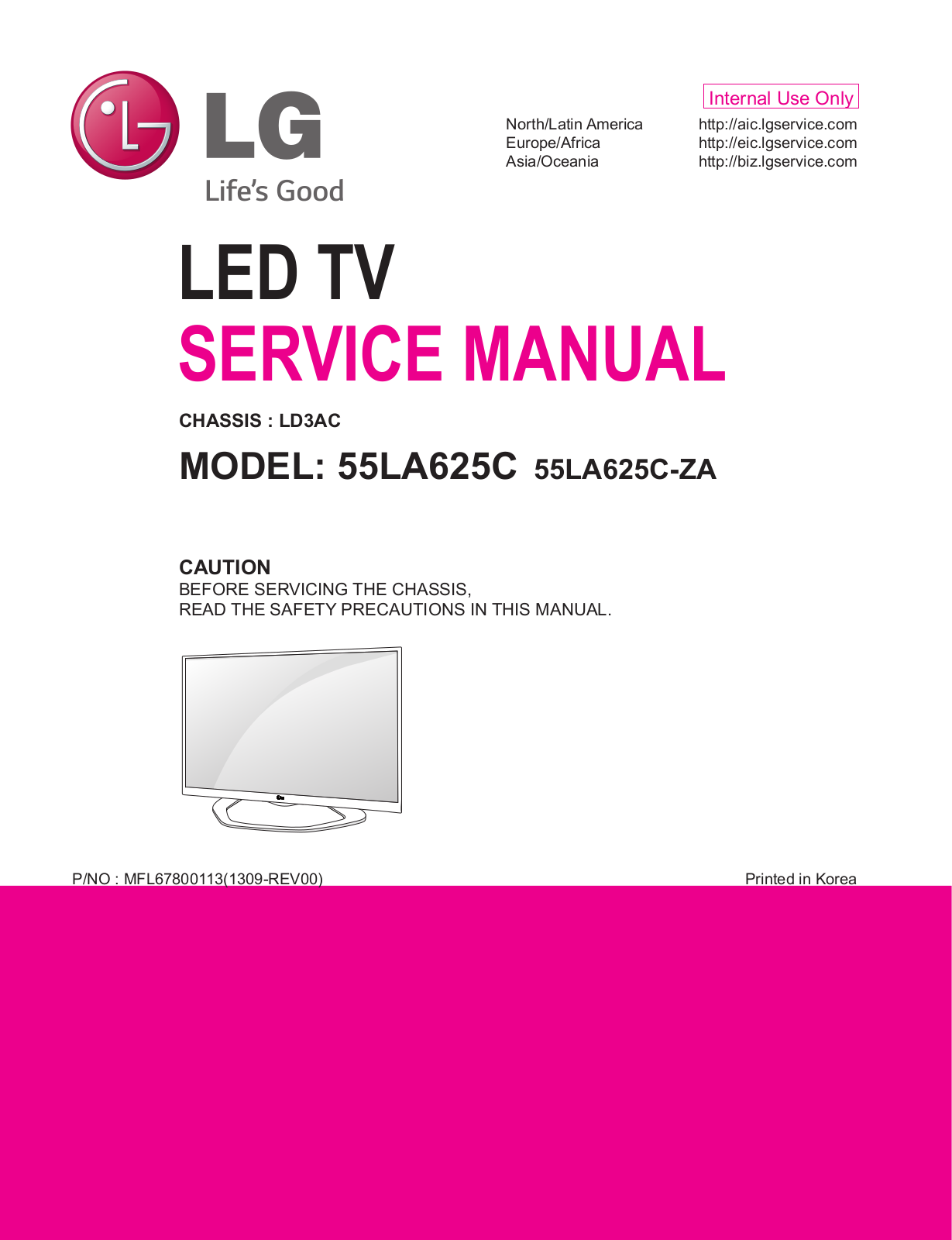 LG Electronics 55LA625C-ZA User Manual