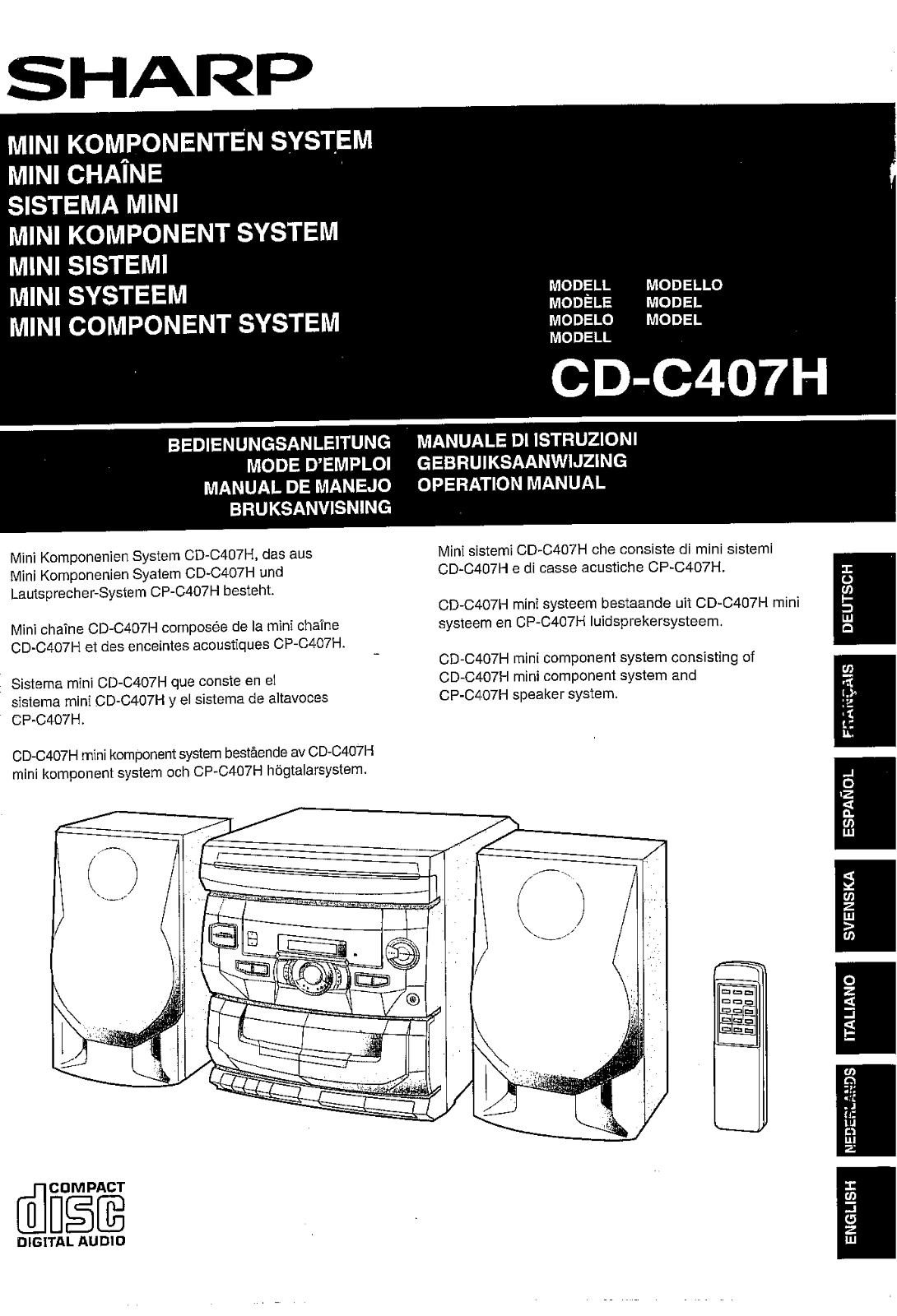 Sharp CD-C407H User Manual