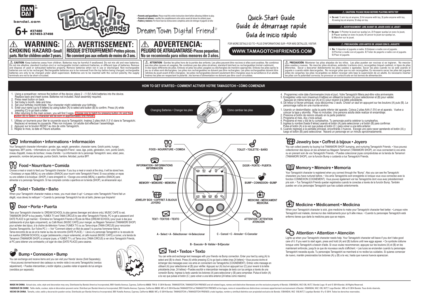 BANDAI 37480DDTG14 User Manual