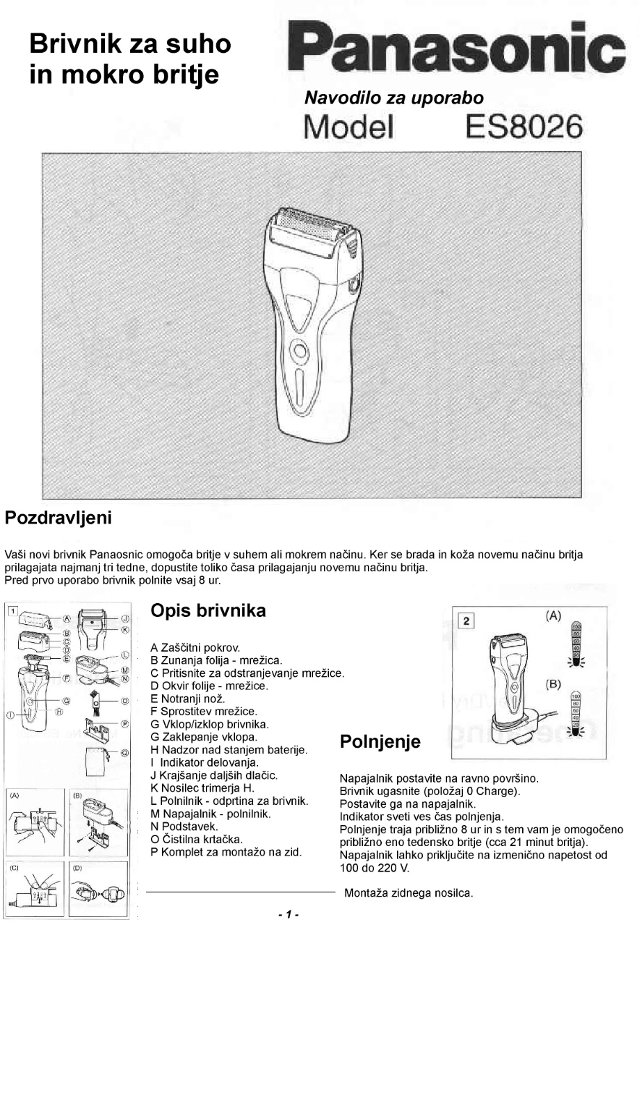 Panasonic ES-8026 User Manual