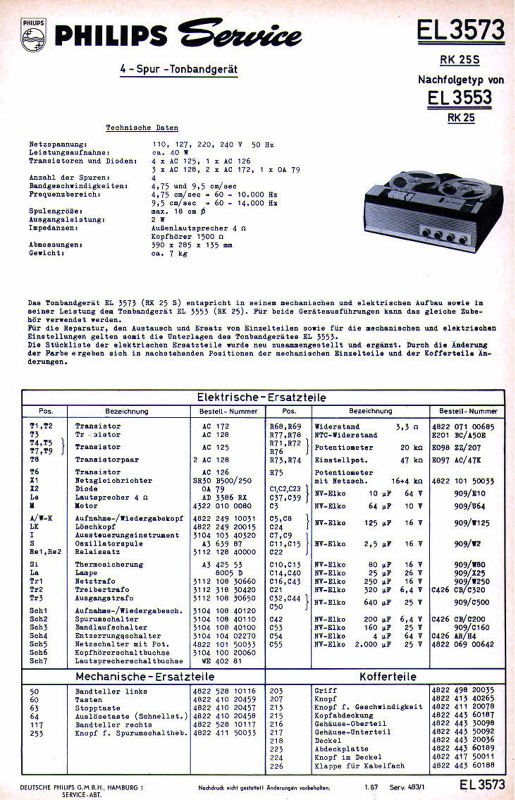 Philips EL-3573 Service Manual