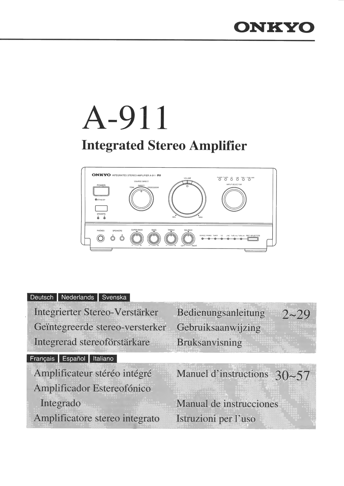 Onkyo A-911 Owners Manual