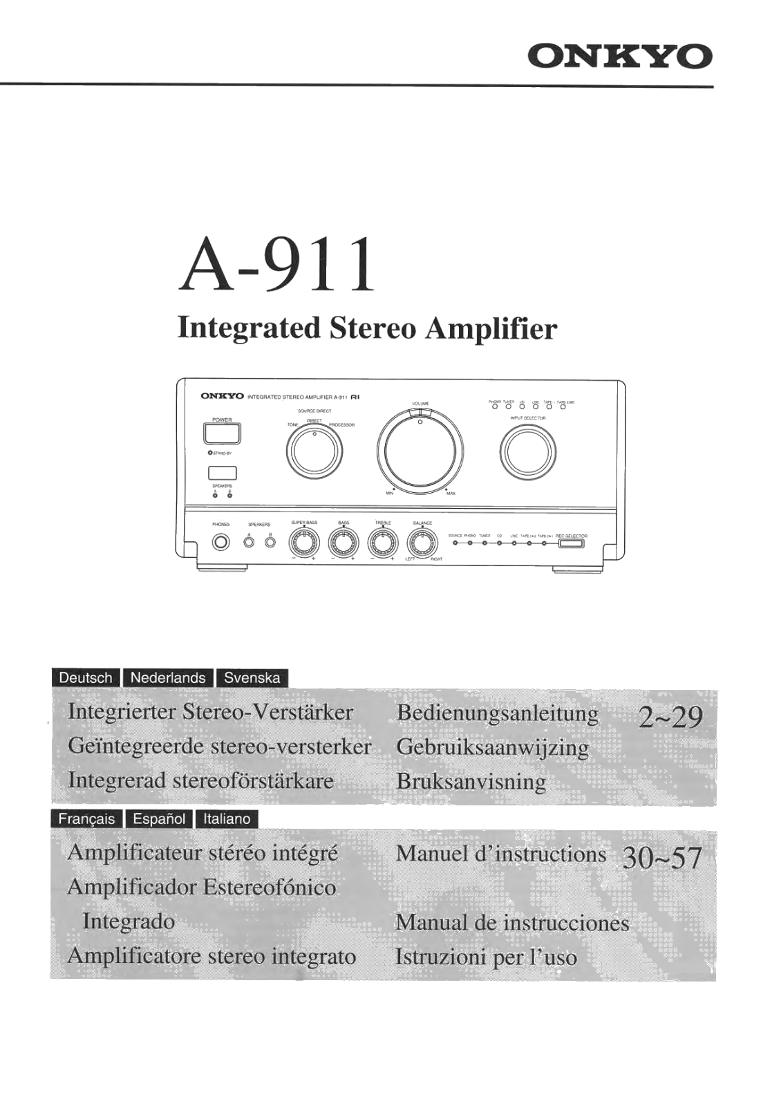 Onkyo A-911 Owners Manual - ManualMachine.com