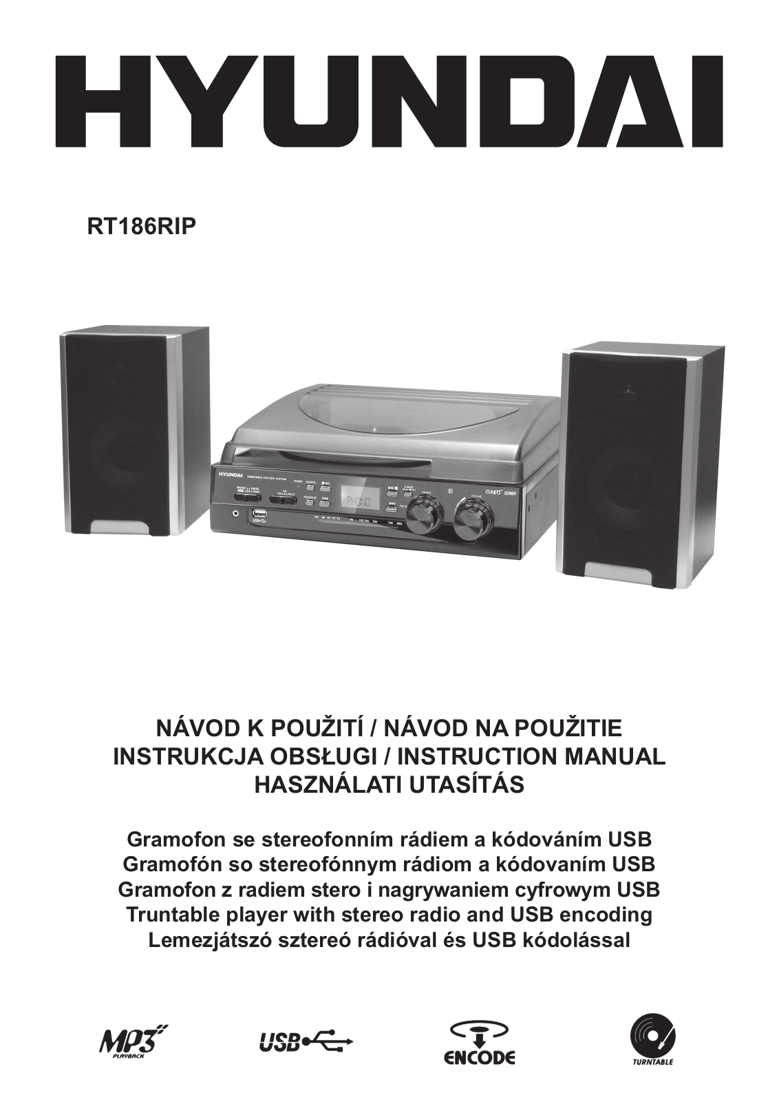 Hyundai RT 186 RIP User Manual