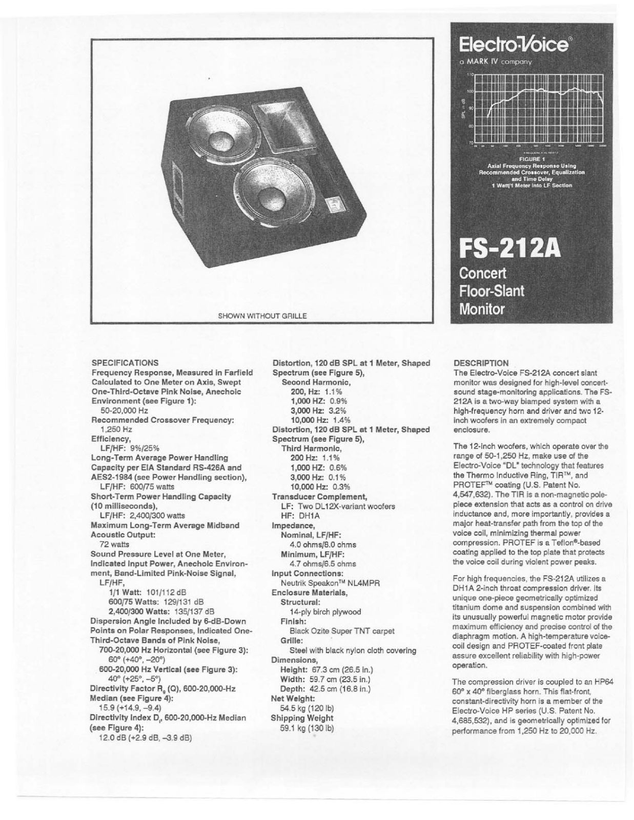 Electro-Voice FS-212A User Manual