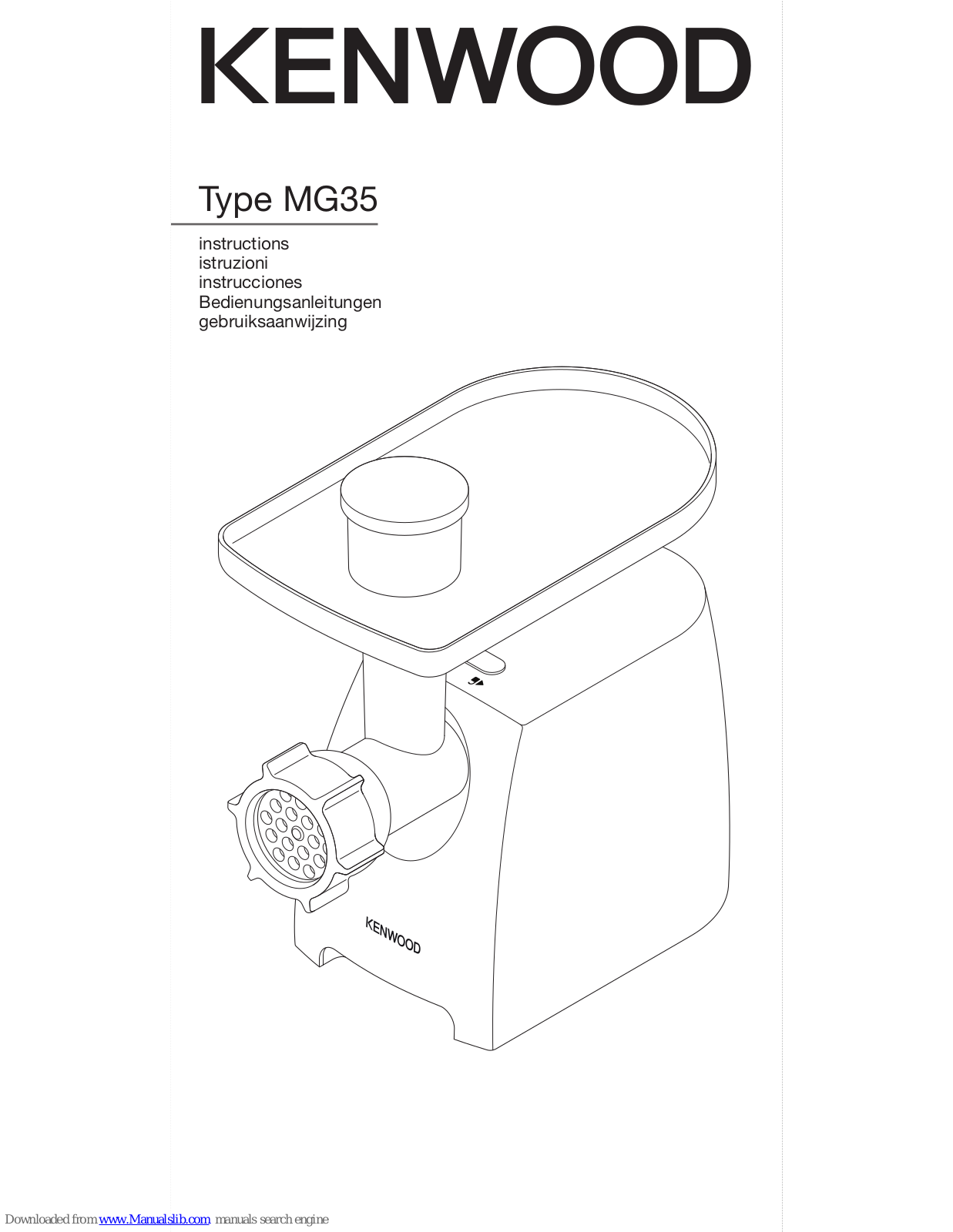 Kenwood MG35 Instructions Manual