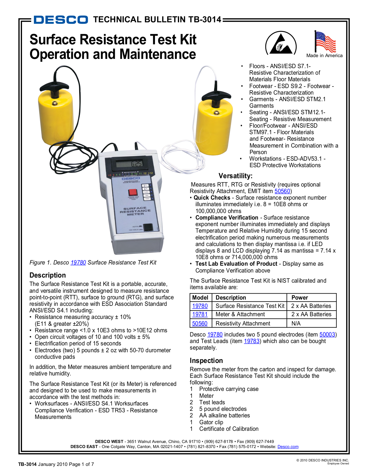 Desco 19780 Installation  Manual