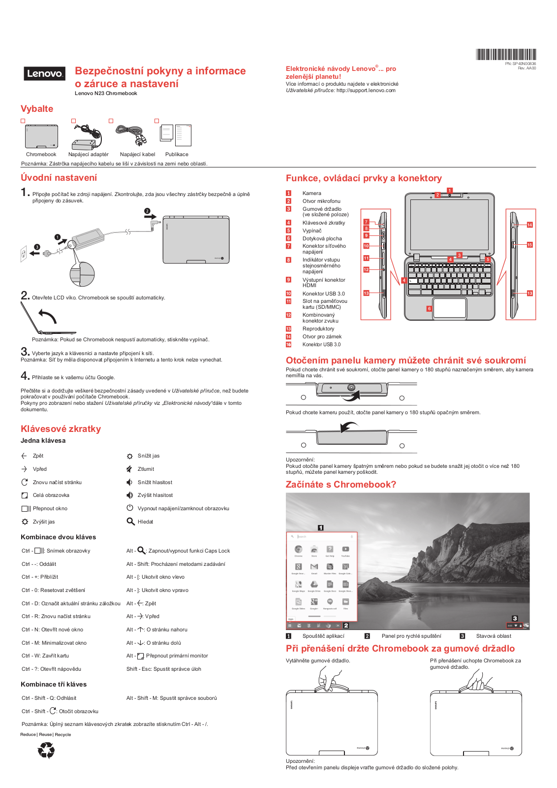 Lenovo N23 Chromebook Safety, Warranty, and Setup Guide