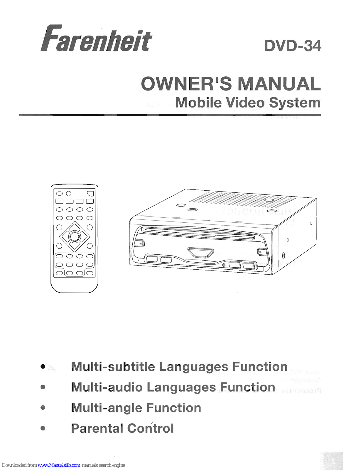 Farenheit DVD-34 Owner's Manual