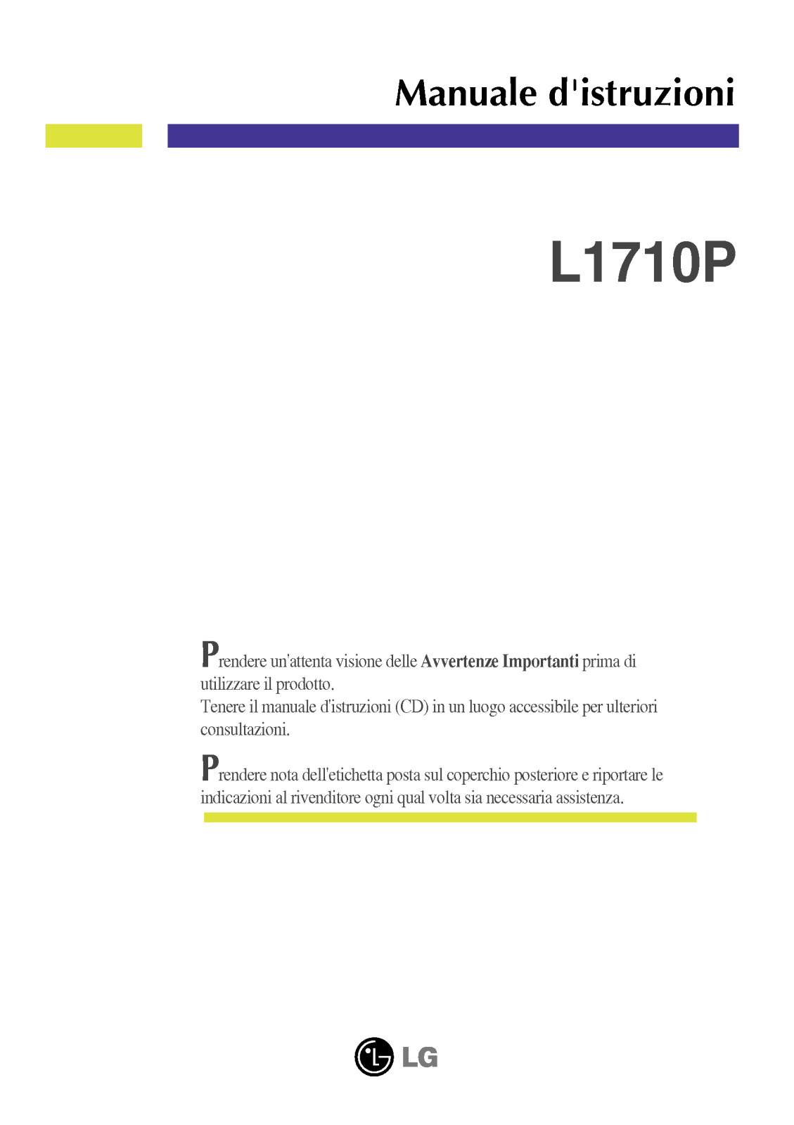 Lg L1710P User Manual