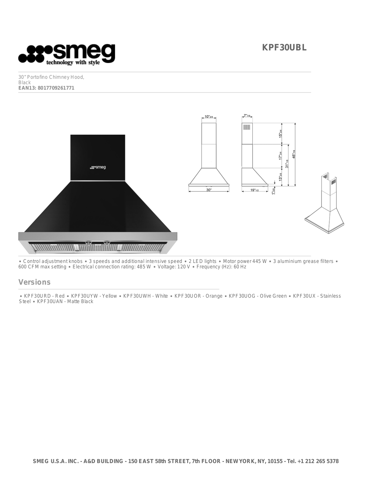 Smeg KPF30UBL User Manual