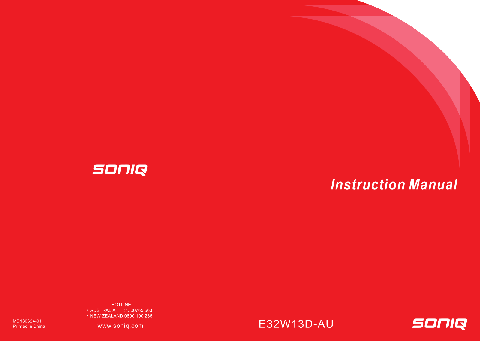 SONIQ E32W13D-AU Instruction Manual