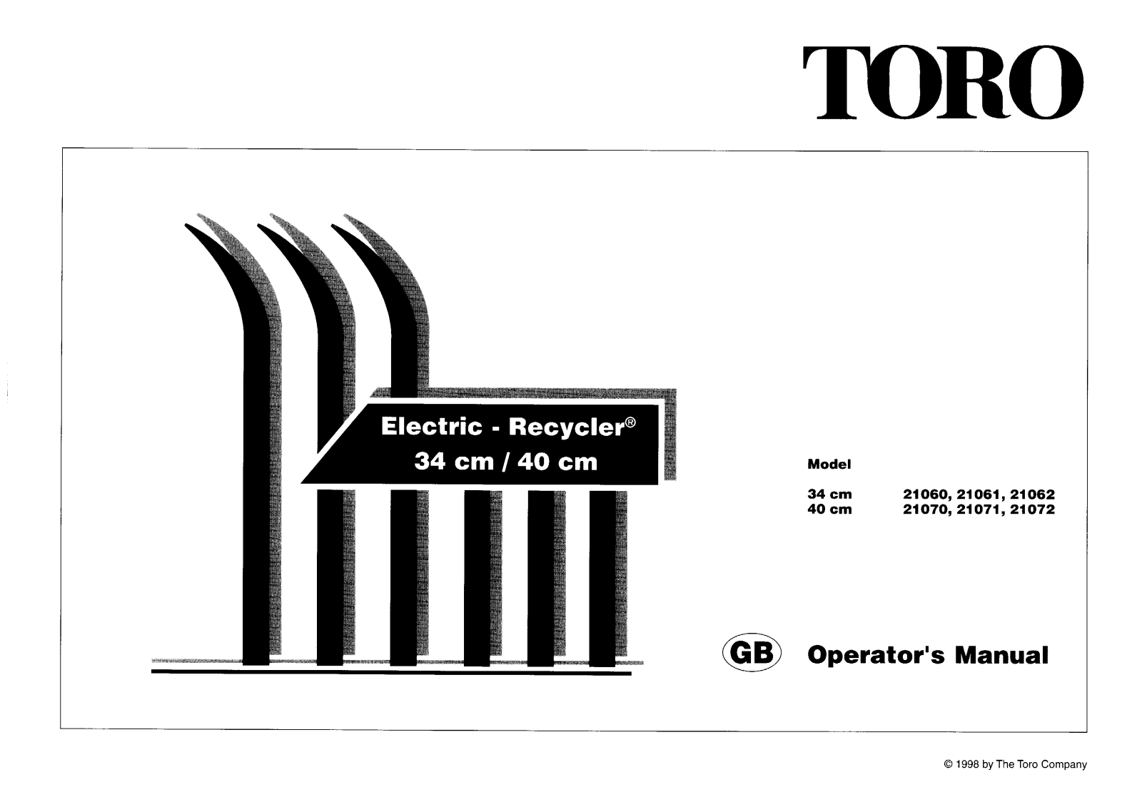 Toro 21060, 21061, 21062, 21070, 21071 Operator's Manual