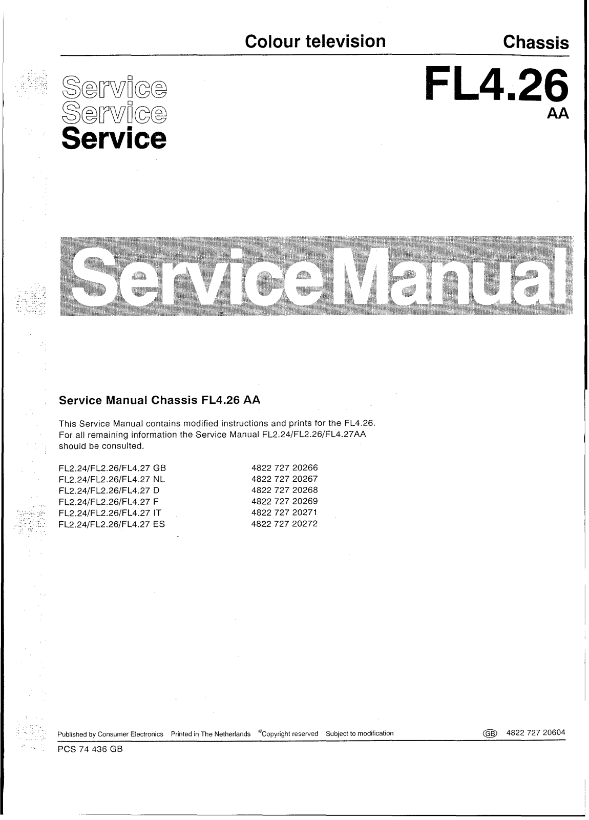 Philips FL4.26 Service Manual