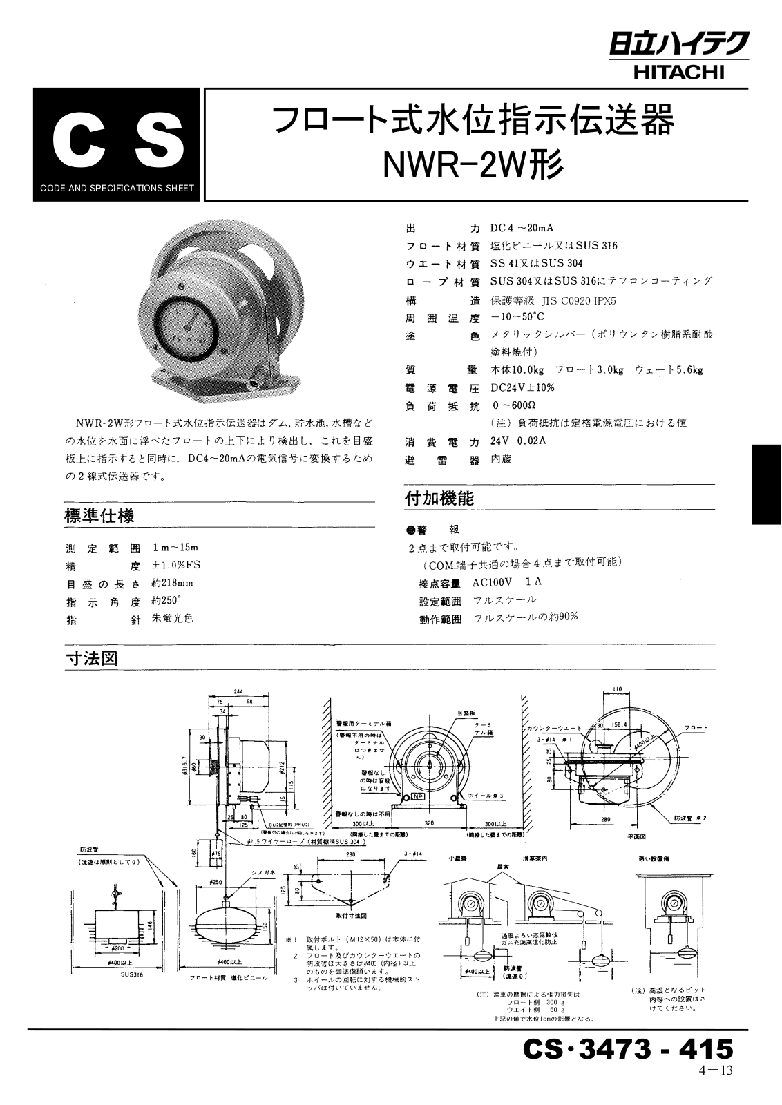 HITACHI NWR-2W User Manual