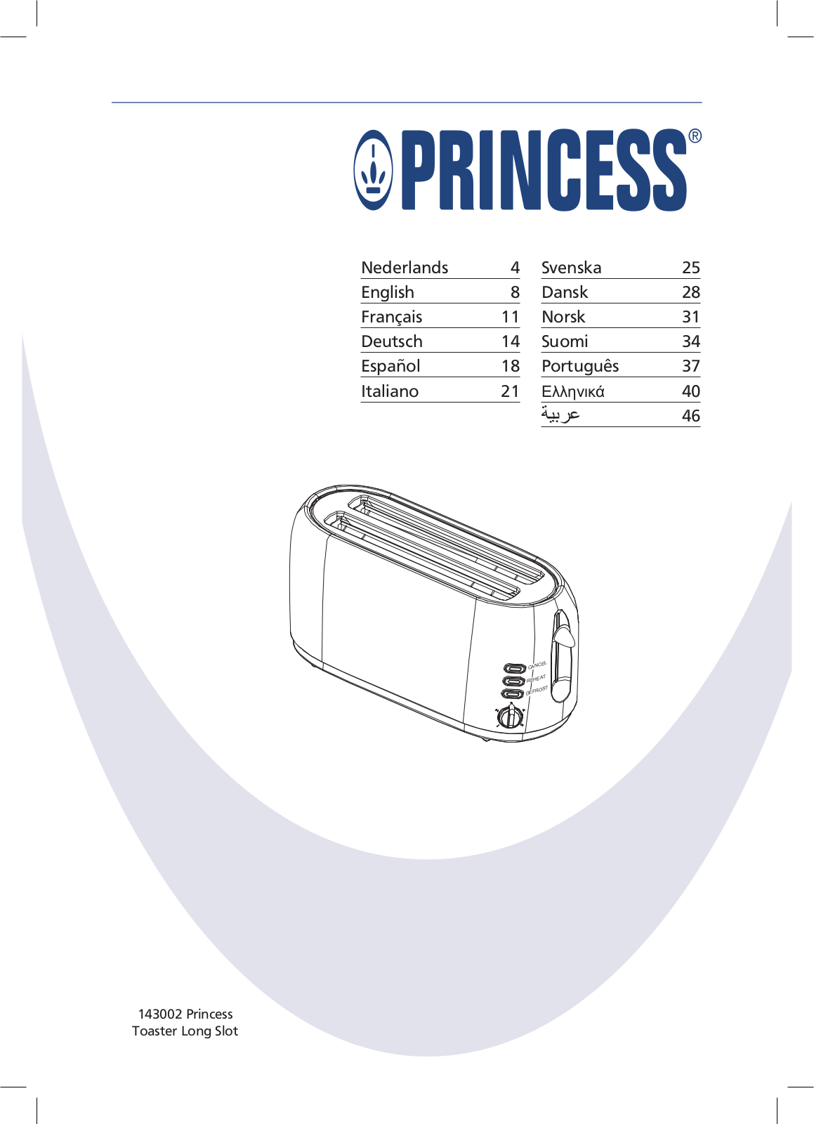 Princess 143002 Long Slot User Manual