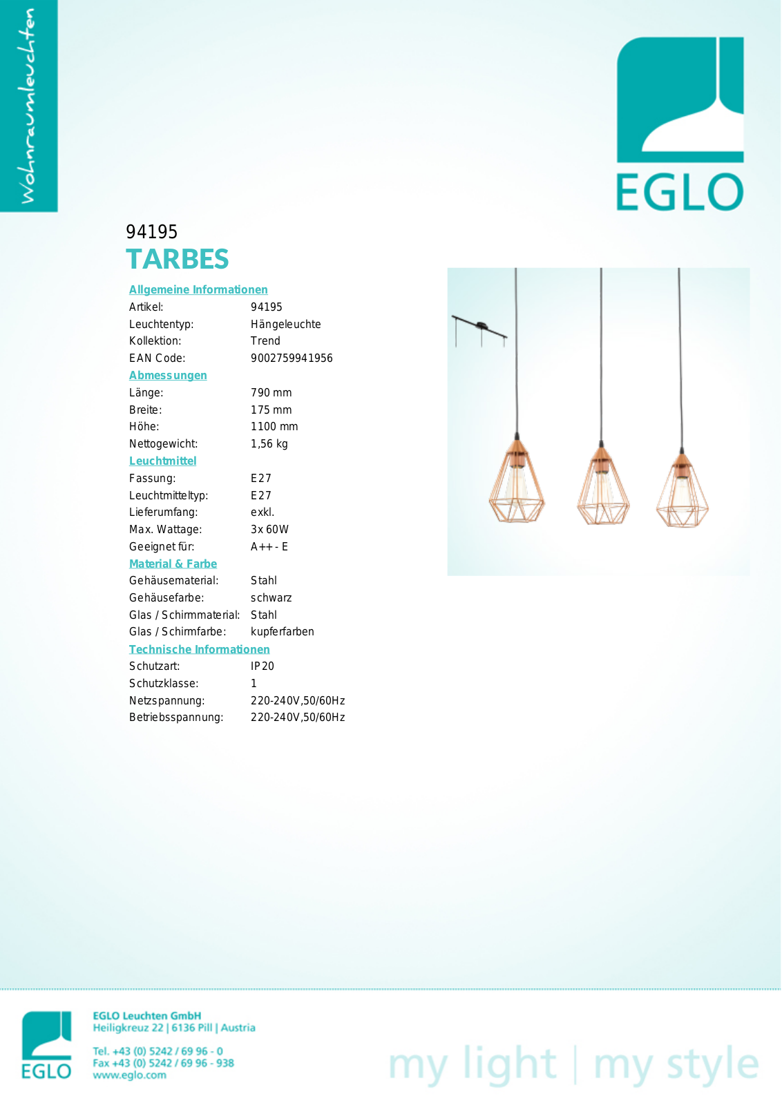 Eglo 94195 Service Manual