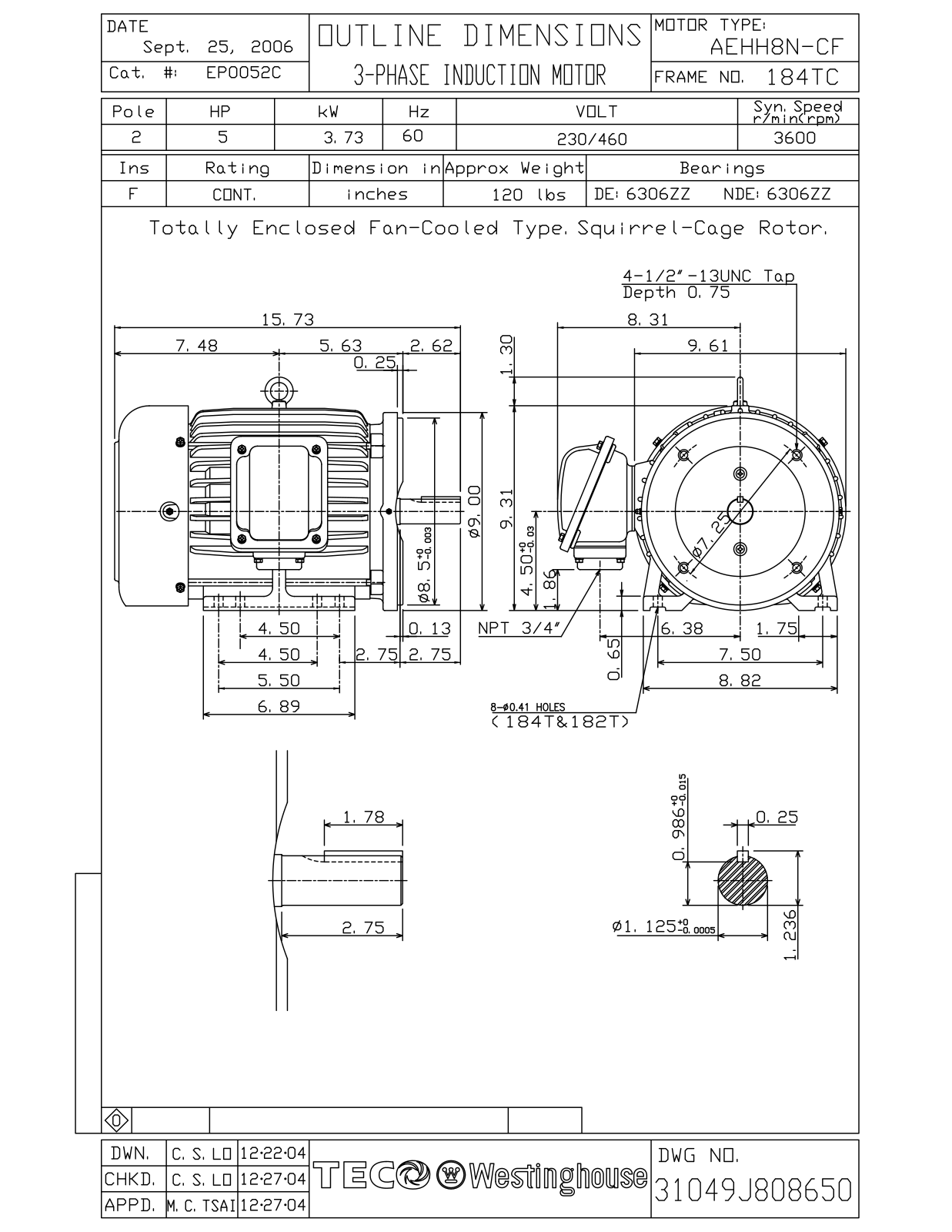 Teco EP0052C Reference Drawing