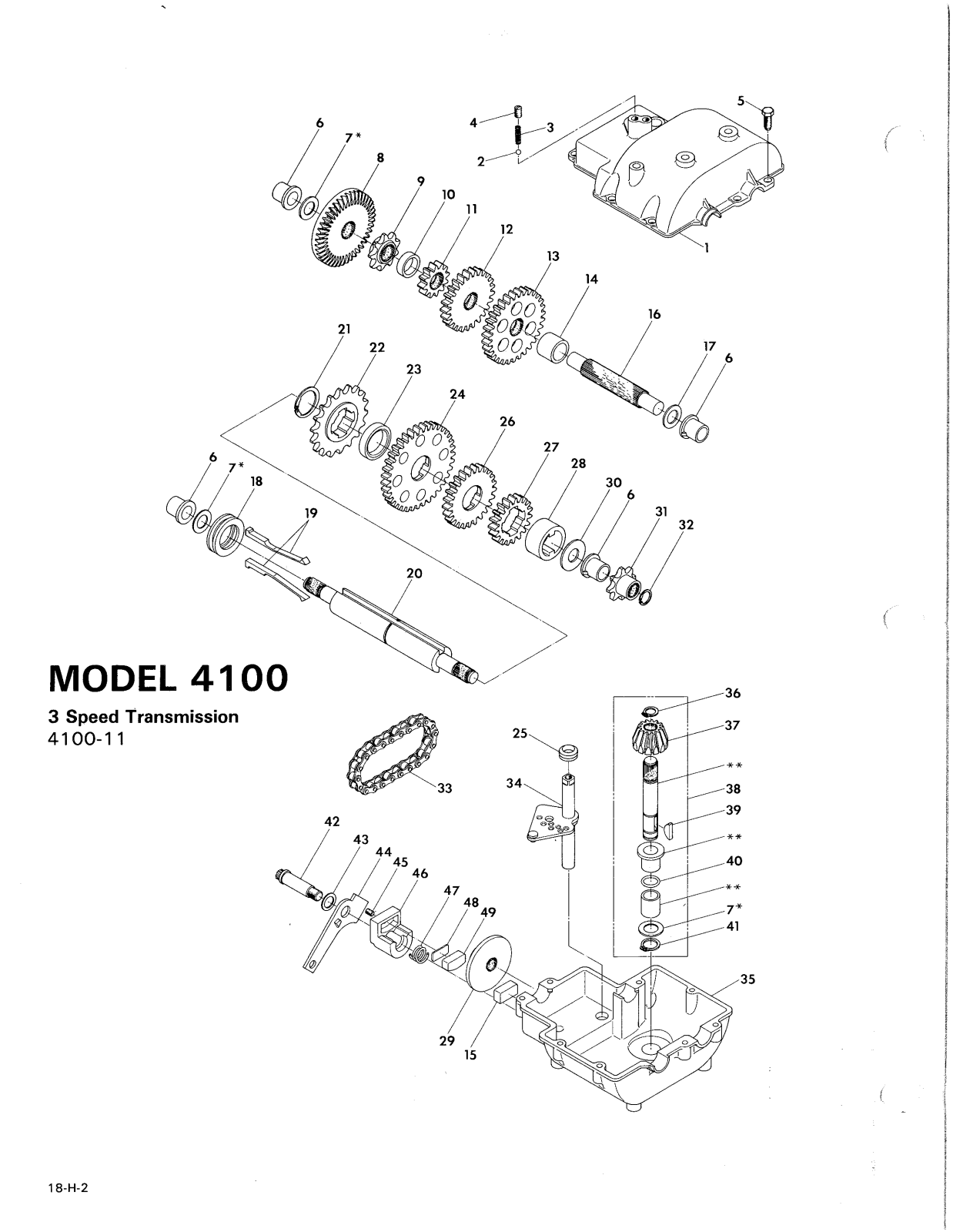 Dana 4100-11 Parts List