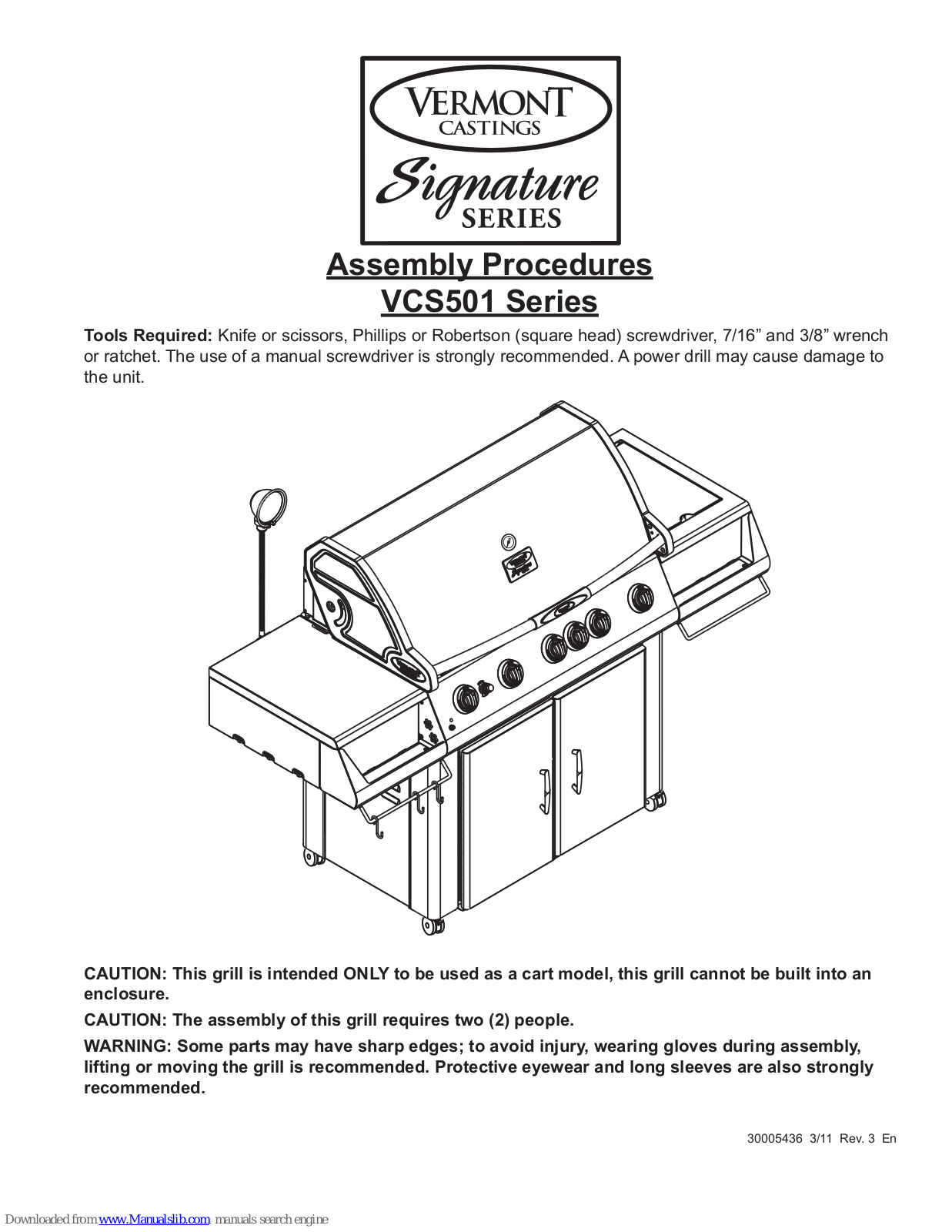 Vermont Castings Signature VCS501 Series, Signature VCS501SSP, Signature VCS501SSN User Manual