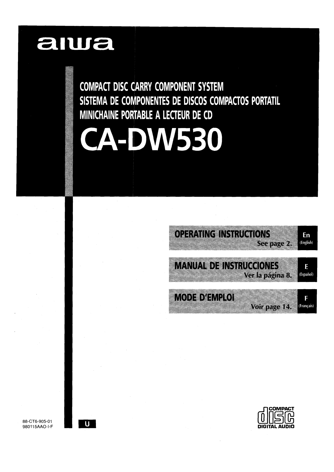 Aiwa CA-DW530 Owners Manual