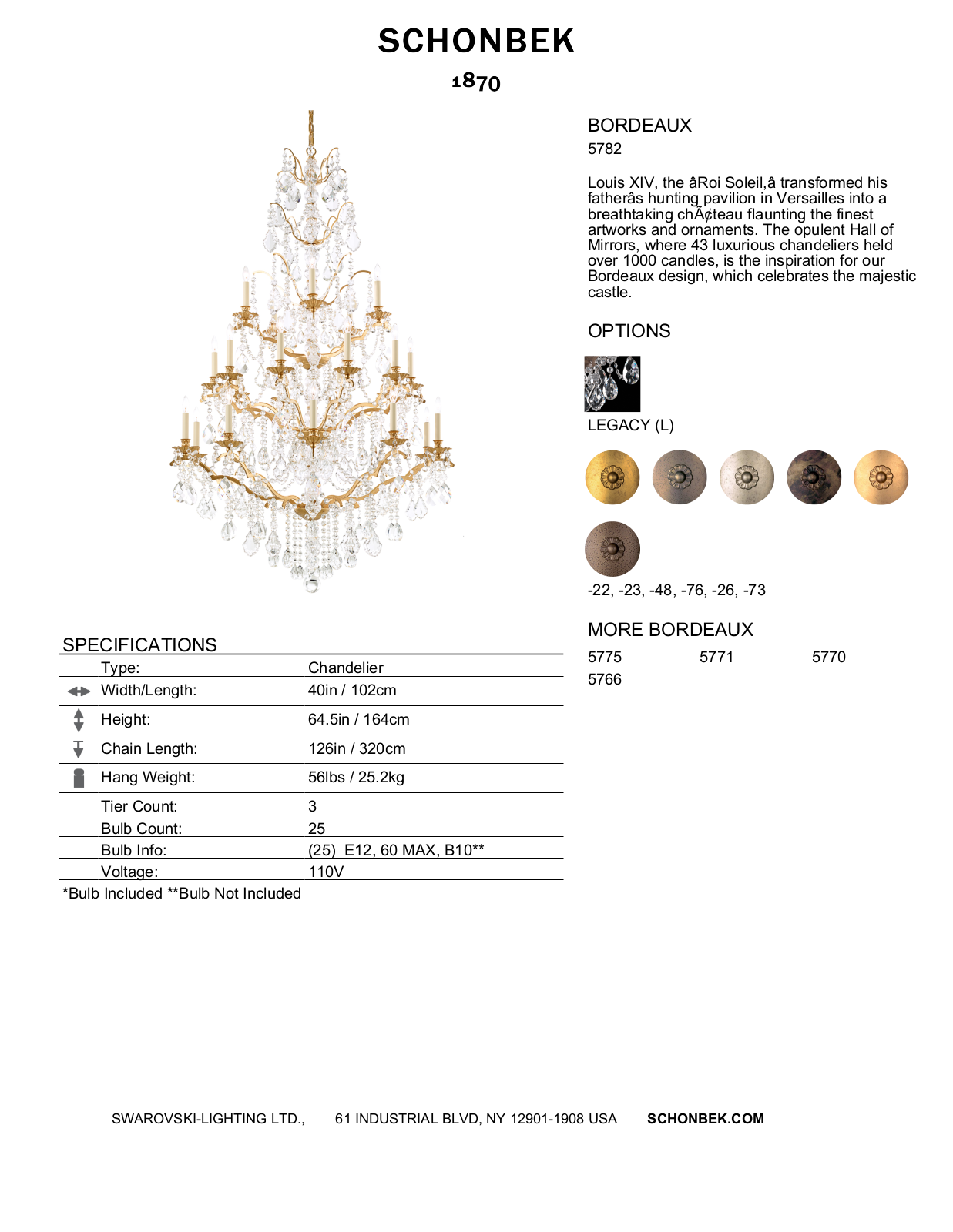Schonbek SOC1469 Specifications - ManualMachine.com