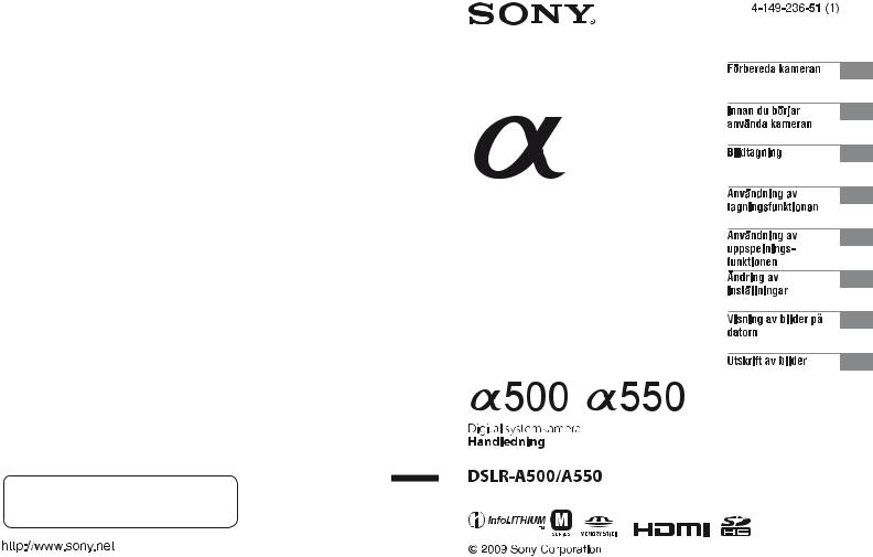 Sony ALPHA DSLR-A500 User Manual