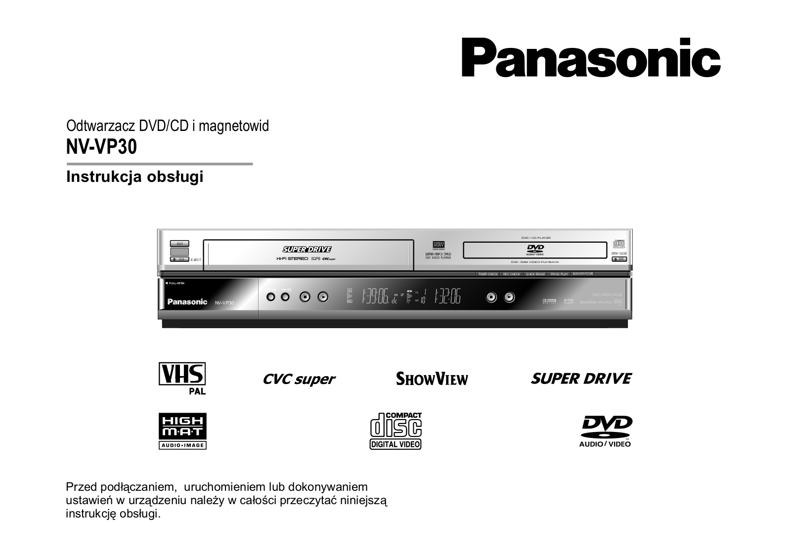 Panasonic NV-VP30 User Manual