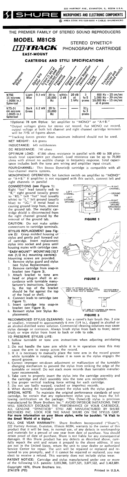 Shure M81CS User Guide - ManualMachine.com