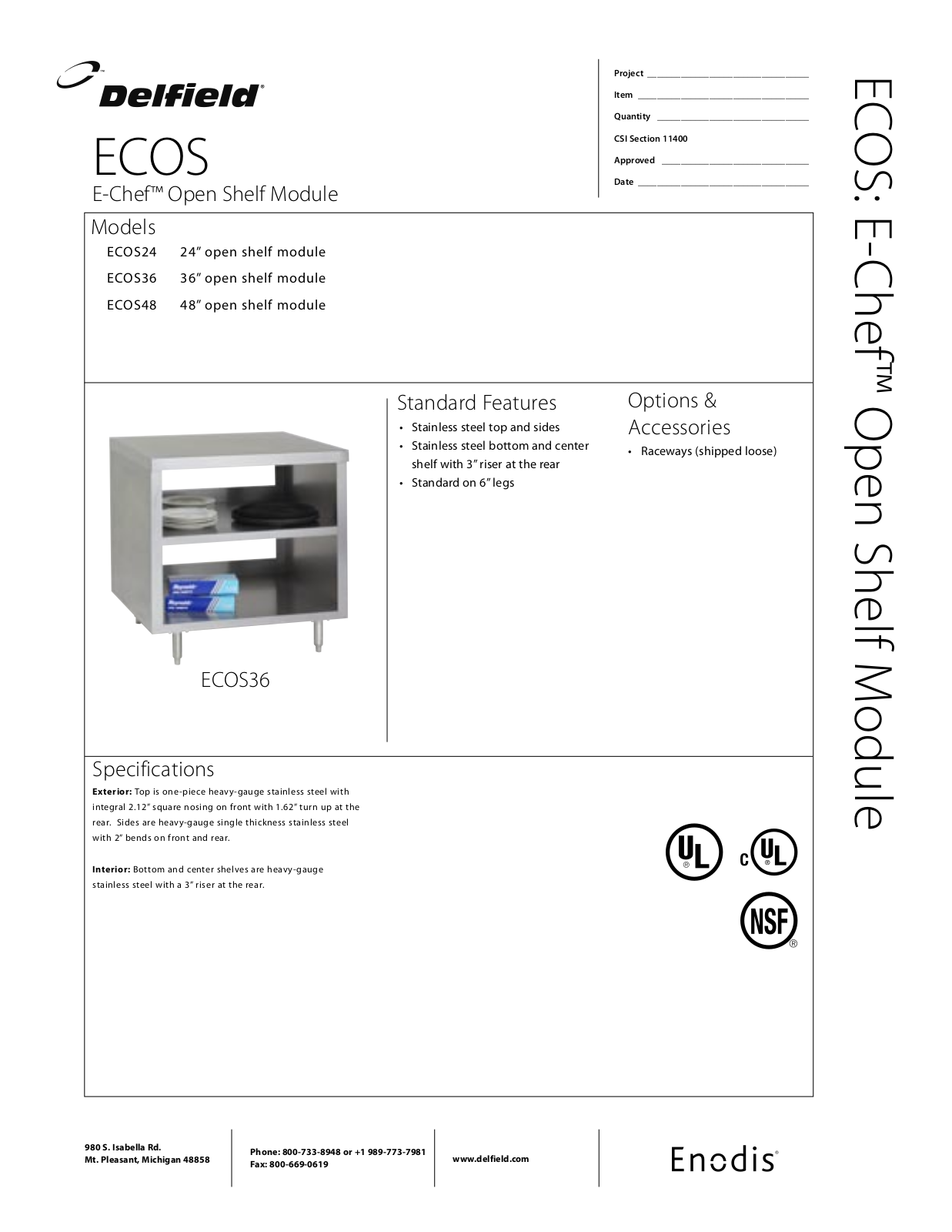 Delfield ECOS36, ECOS48 General Manual