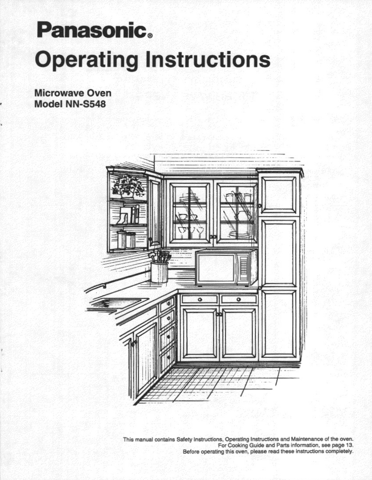 Panasonic NN-S548, NN-S548WA, NN-S548BAV, NN-S548BA User Manual