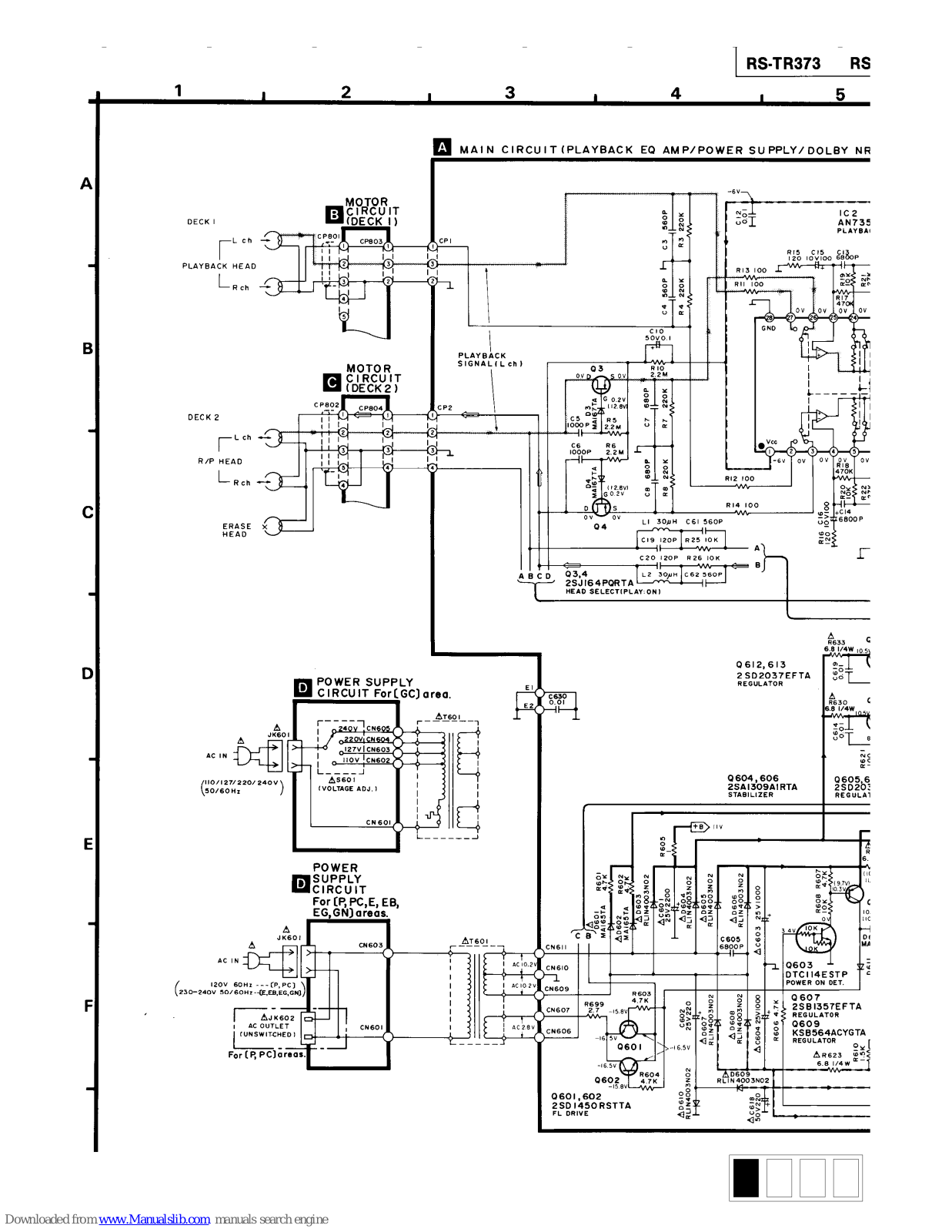 Technics RS-TR333 - SCHEMATICS, RS-TR337 - SCHEMATICS User Manual