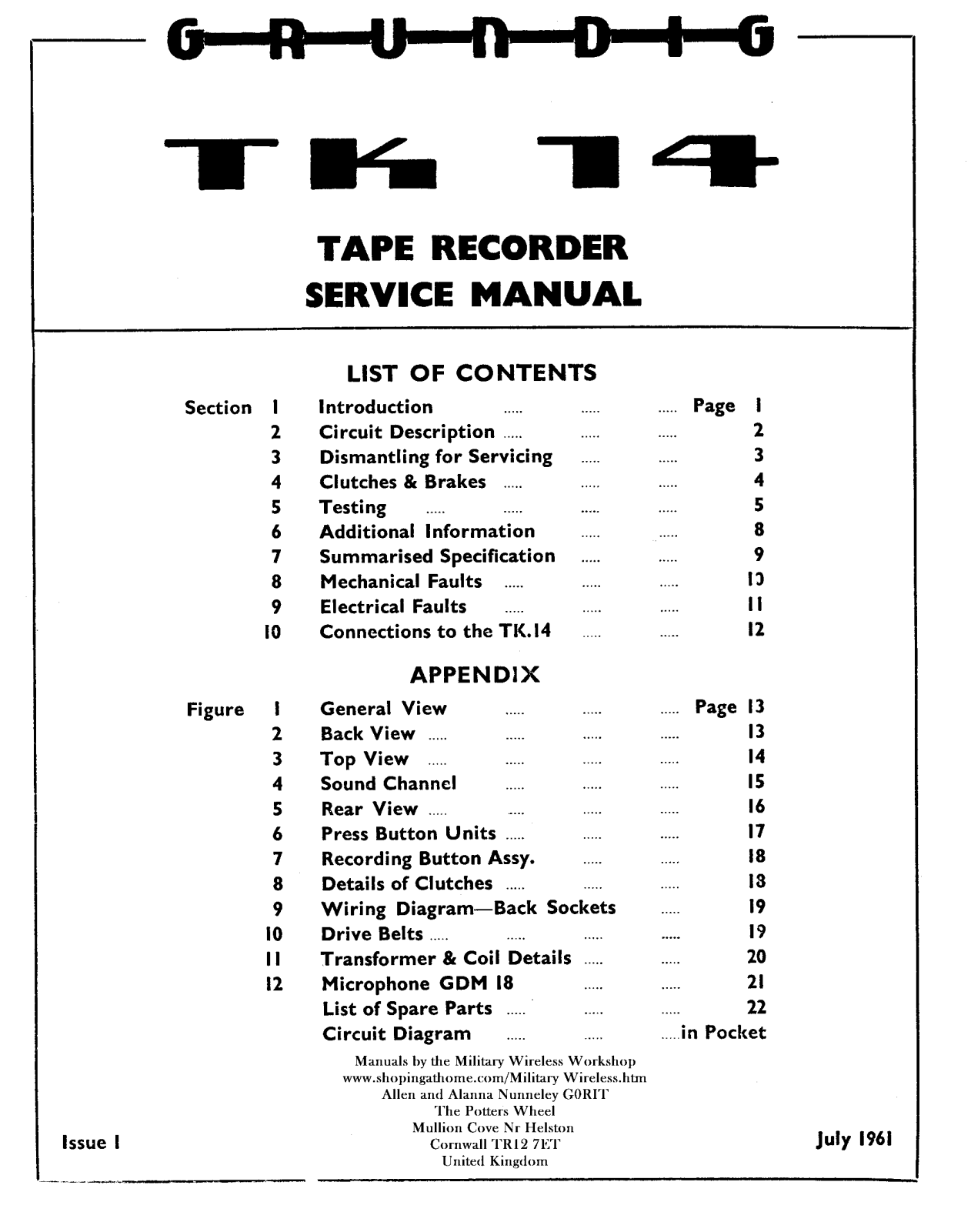 Grundig TK-14 Service Manual