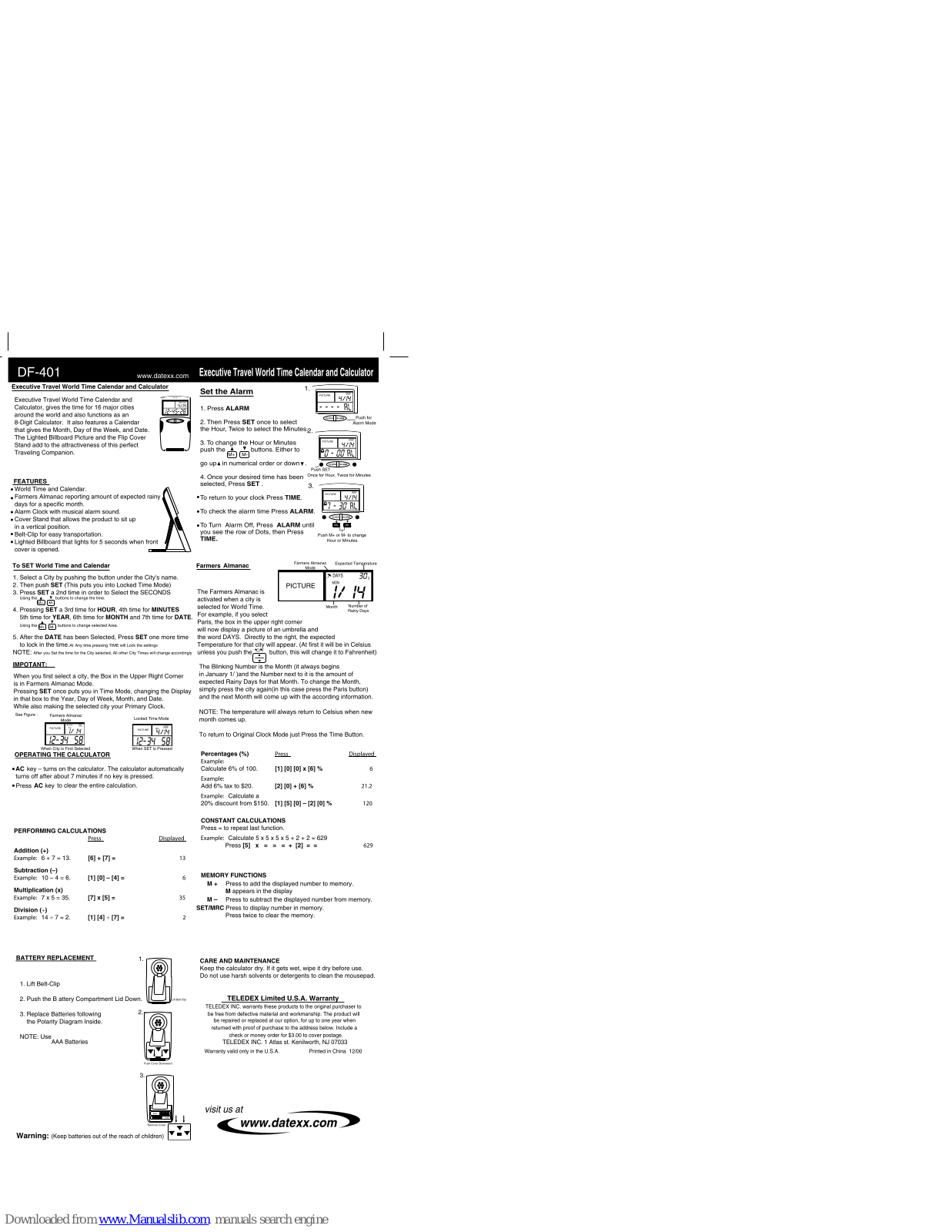 Datexx DF-401 User Manual