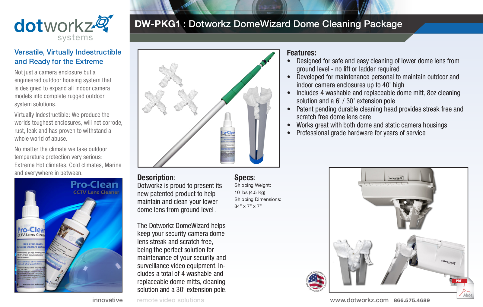 Dotworkz DW-PKG5PAK, DW-PKG1 Specsheet - ManualMachine.com