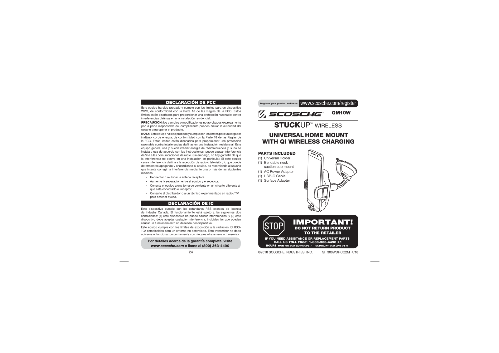 Scosche QM10W User Manual