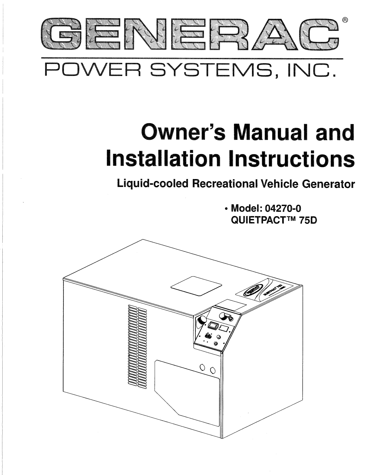 Generac 4270-0 User Manual