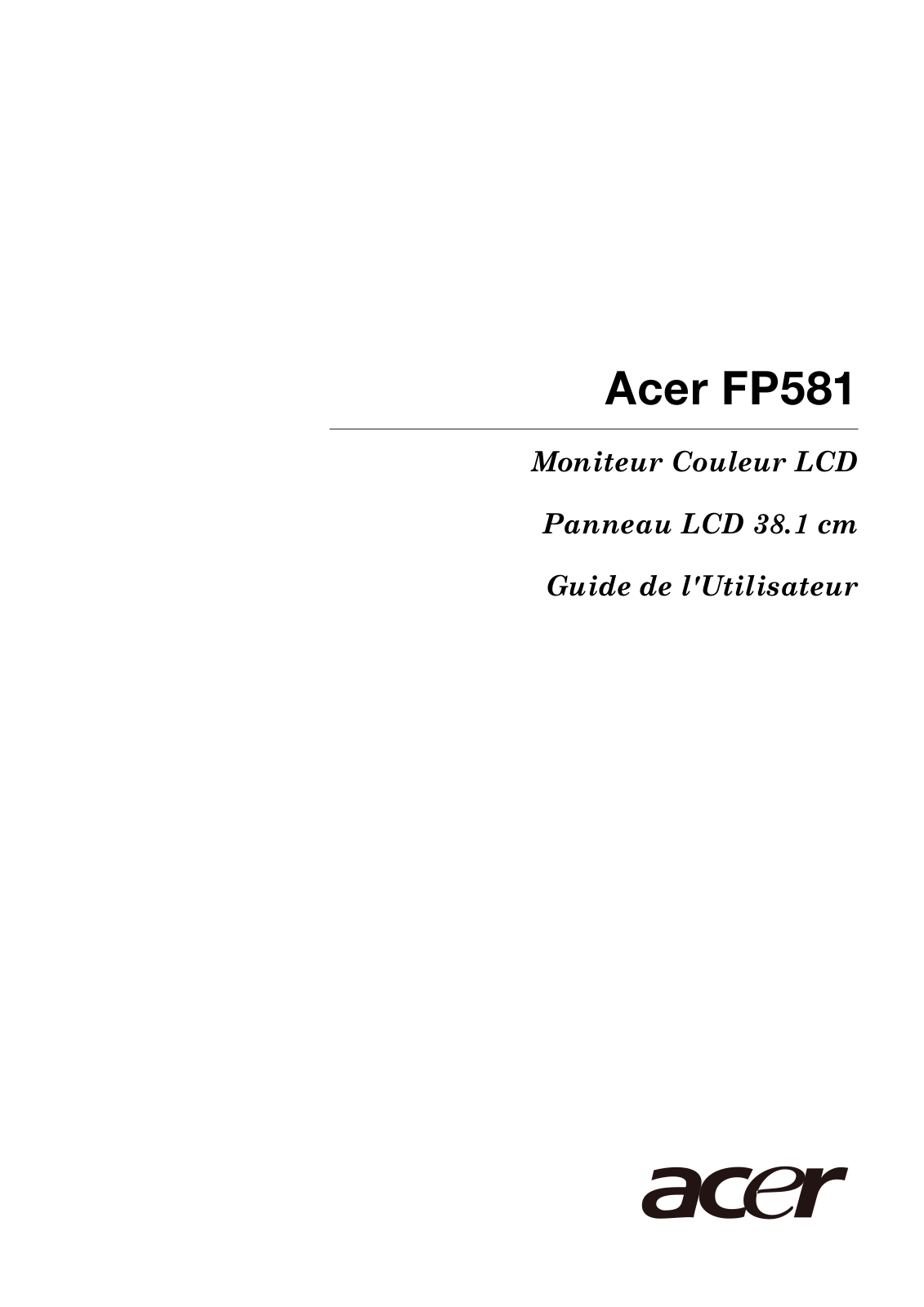 ACER FP581 User Manual