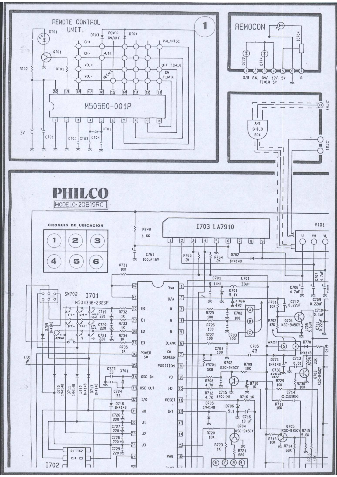 Philco 20B19RC Schematic