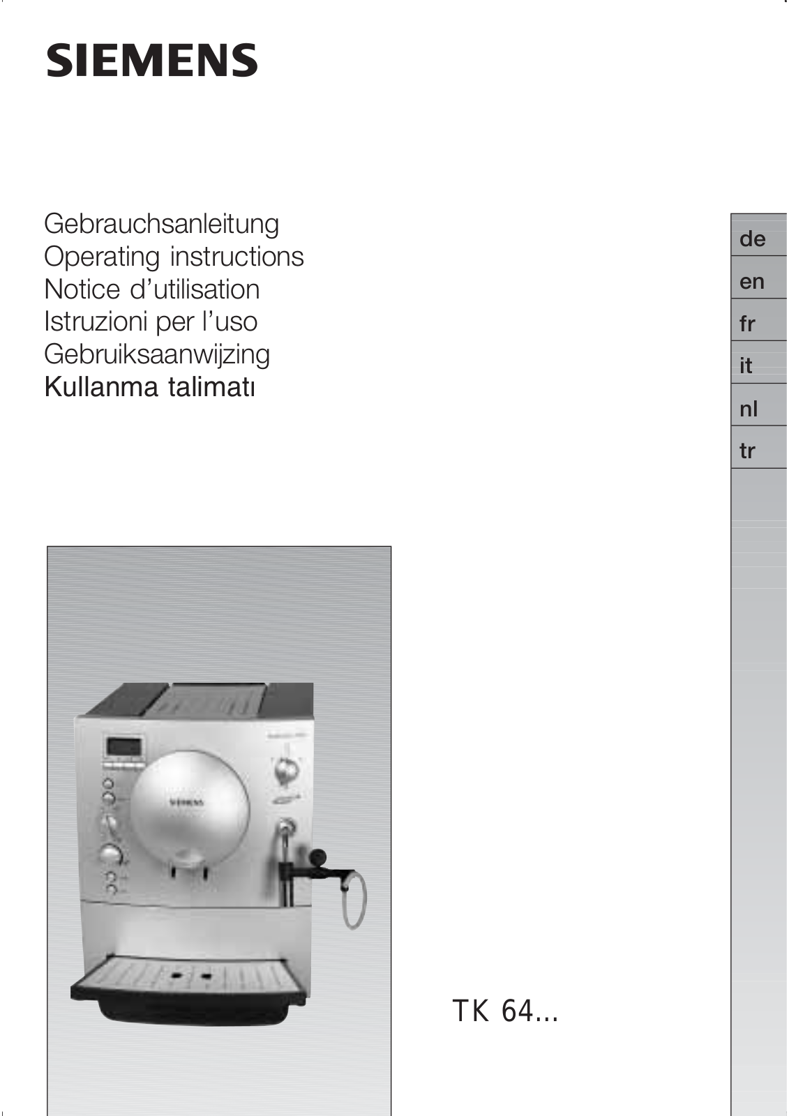 SIEMENS Surpresso S40 User Manual