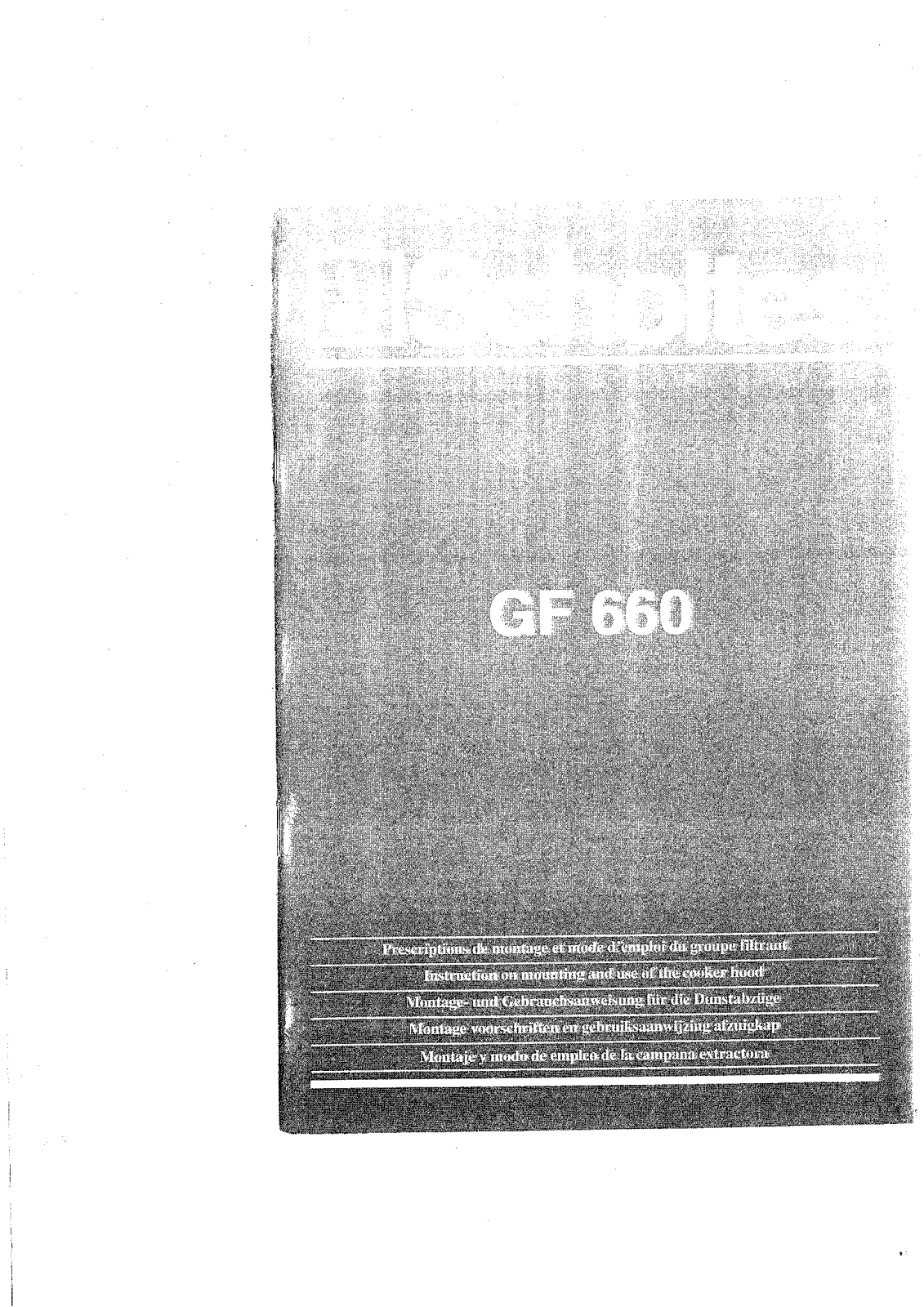 Scholtès GFE 660 User Manual