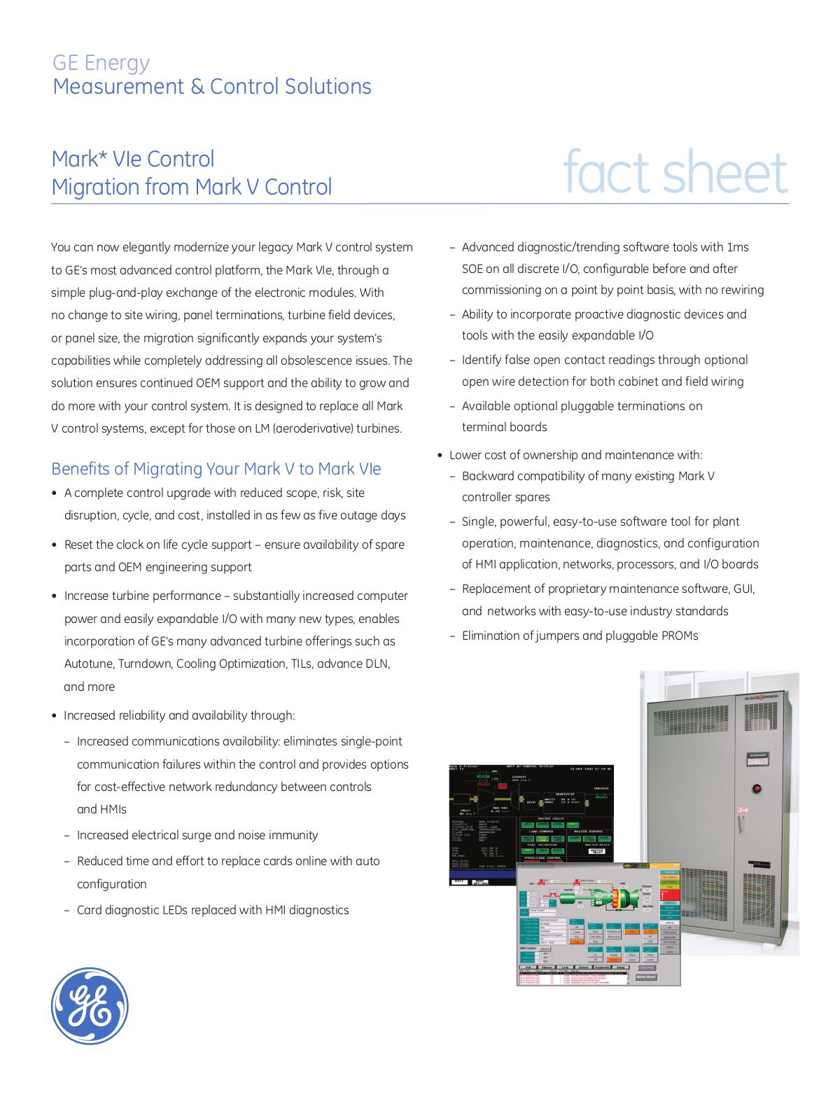 GE Mark VIe, Mark Controls Upgrades Technical Specifications