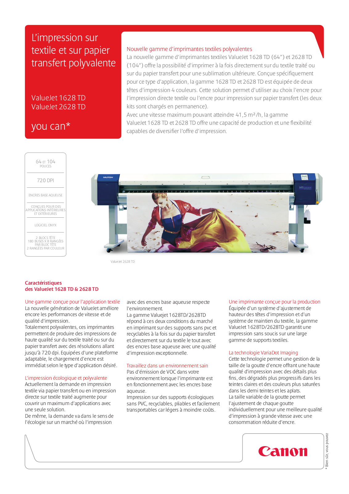 CANON VALUEJET 1628TD User Manual